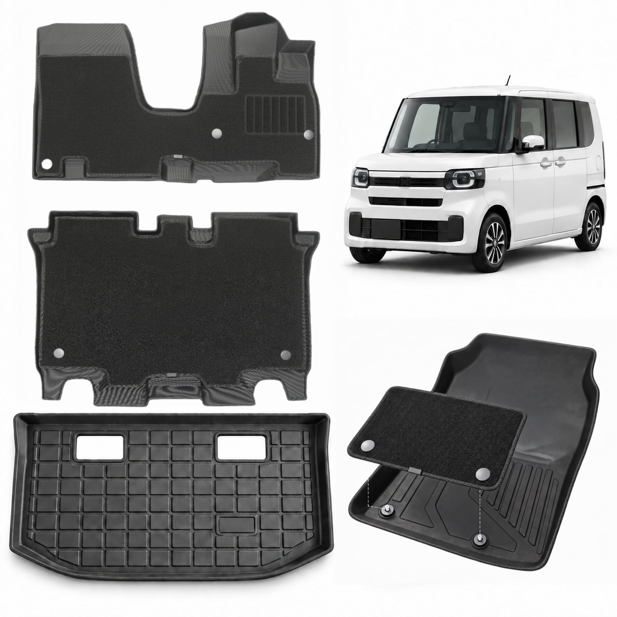 Amazon | LOL-FUN ホンダ N-BOX JF5/JF6 フロアマット ラゲッジマット