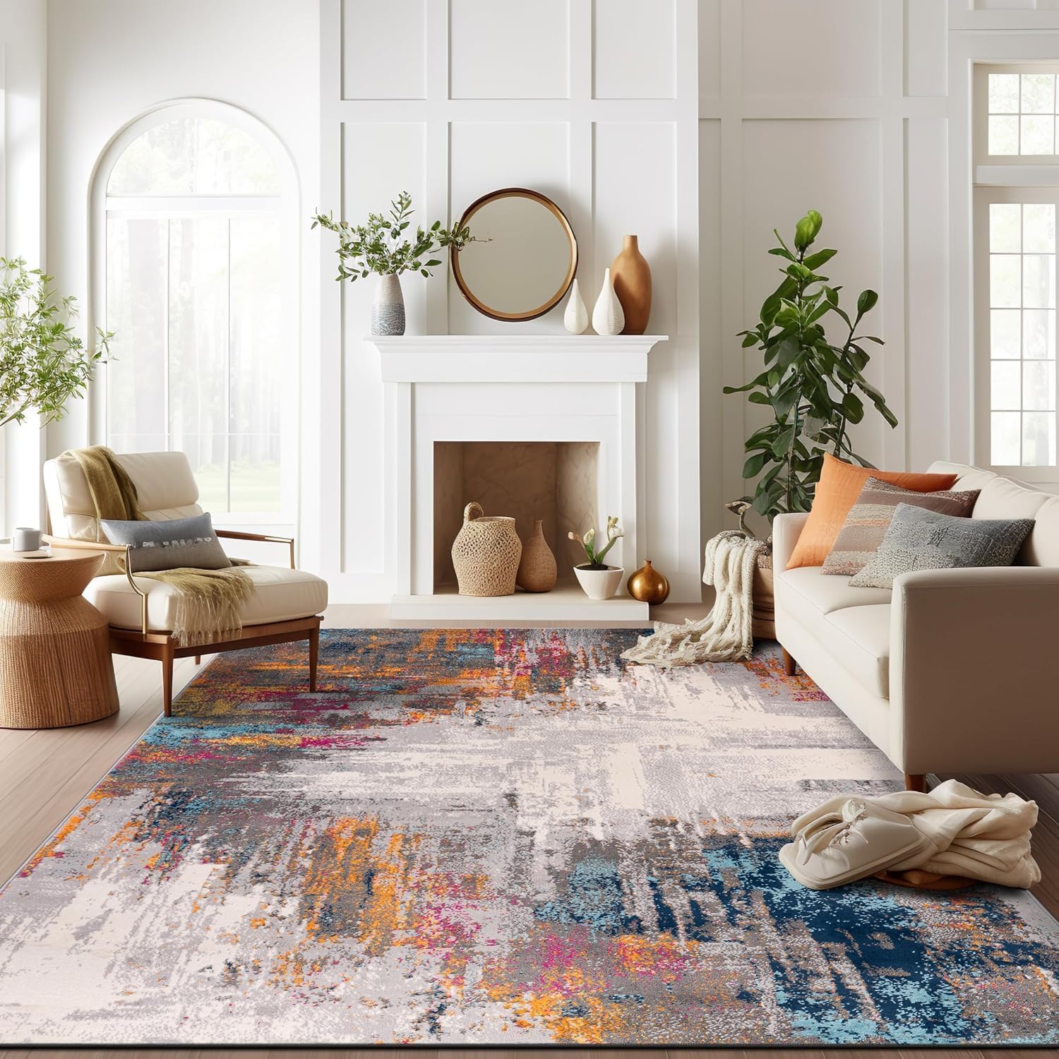 Tapis lavable en machine antidérapant gris pour nettoyer facilement