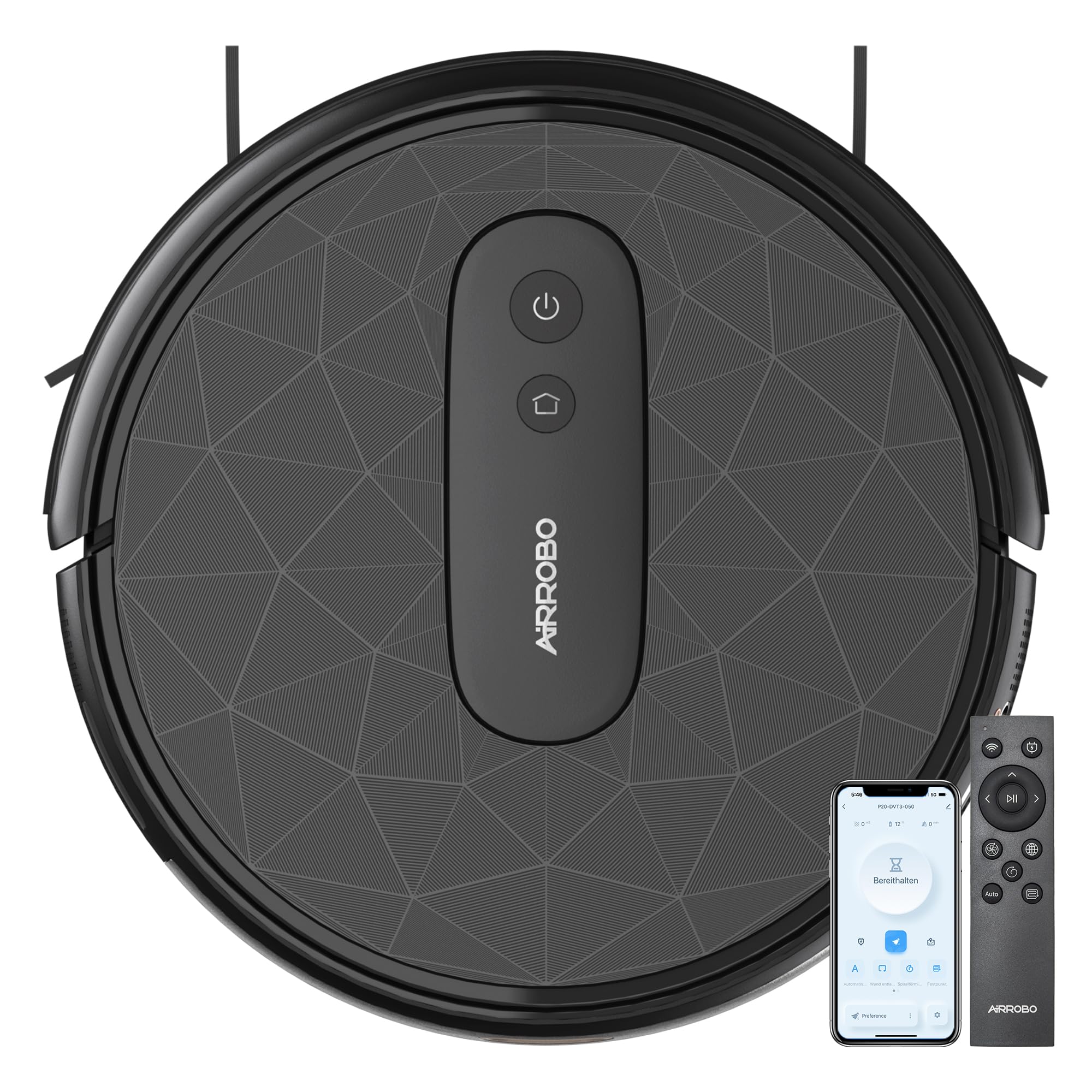 AIRROBO P20 Robot Vacuum Cleaner with 2800Pa Suction Power, Self-Charging, WiFi, 120 Minutes Runtime, Robot Vacuum Cleaner for Carpets, Pet Hair, Hard Floors