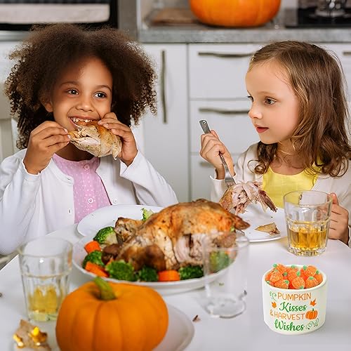 Miniatura 6 de WATINC Plato para dulces de otoño y otoño, mini cuenco de cerámica para caramelos, decoración de bandeja escalonada, calabaza, hojas de arce,