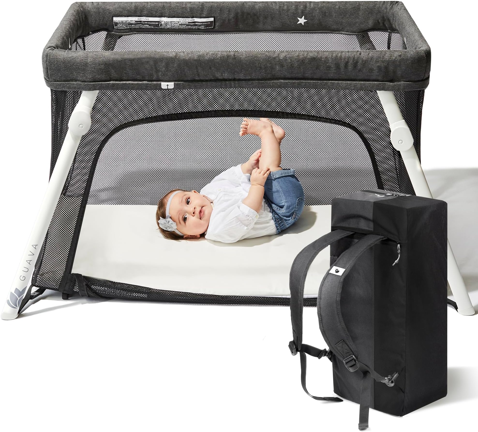 Guava Lotus Travel Crib with Lightweight Backpack Design