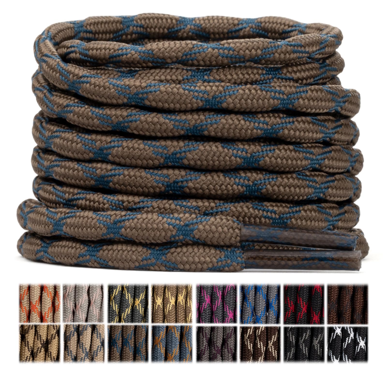 Stepace 2 Pares Cordones Redondos 4,5mm para Botas de Senderismo, Montaña y Trabajo, Cordones de Nylon Resistentes para Trekking — view 31