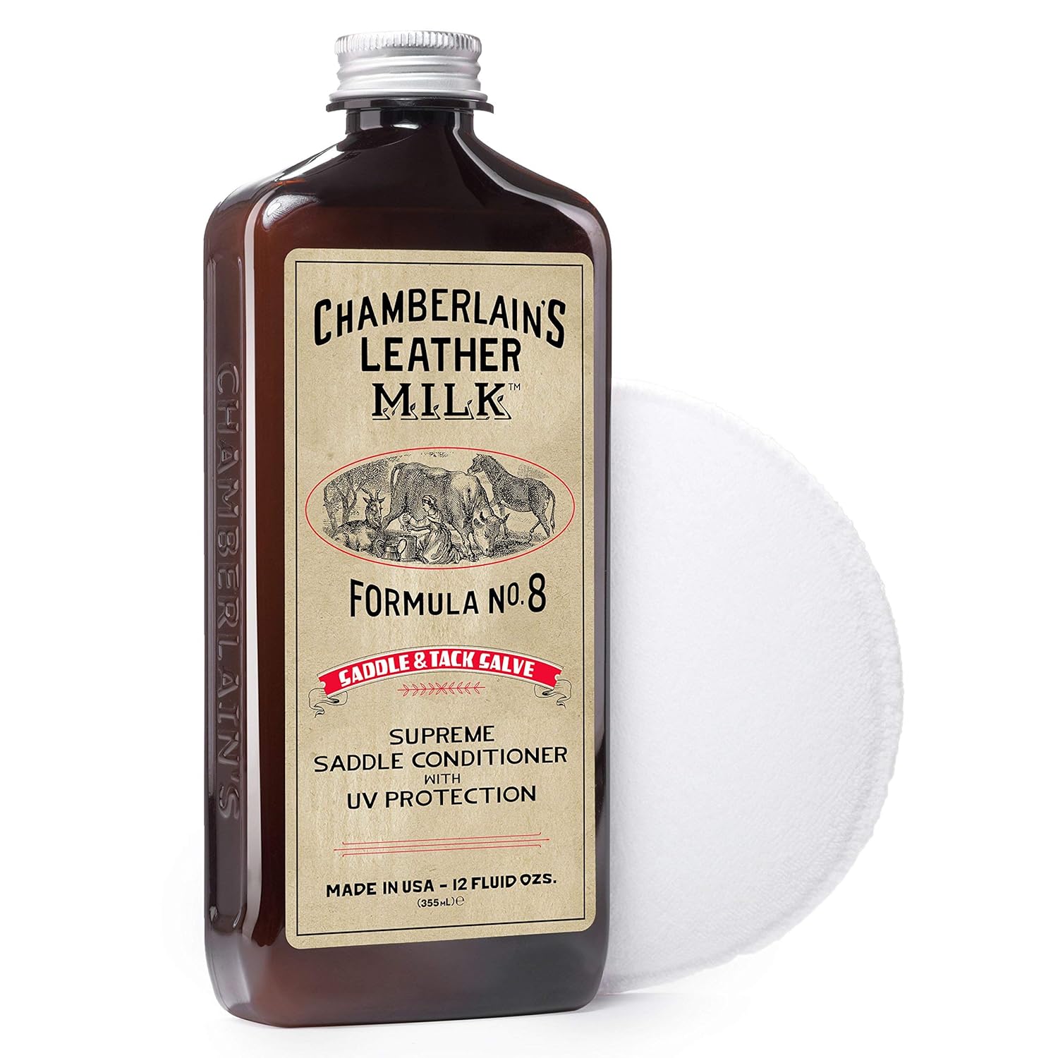 Chamberlains Leather Milk Saddle Tack Salve Conditioner Formula No. 8, 12 Ounce