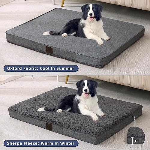 Miniatura 4 de Camas ortopédicas extragrandes para perros grandes con funda extraíble lavable, camas XL para perros de tamaño grande, tapete de espuma para