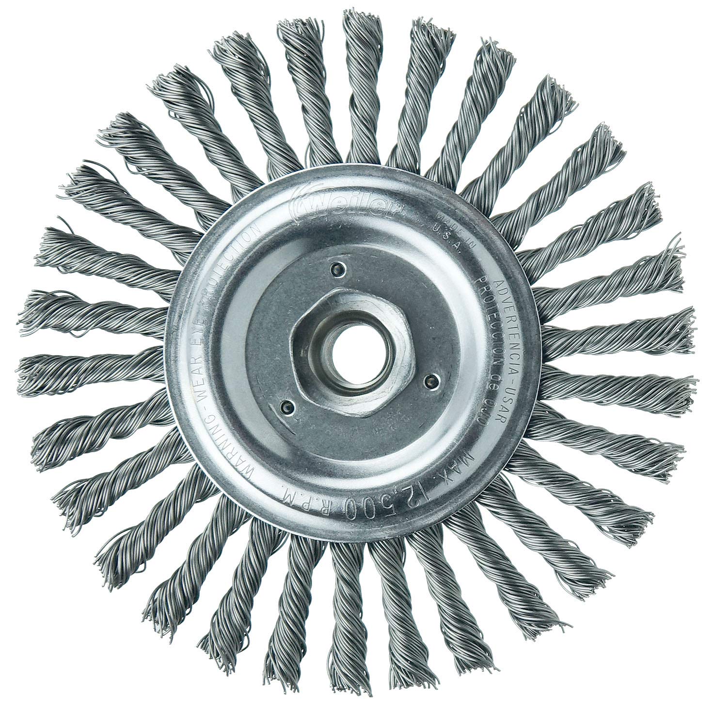 Weiler 09386 Roughneck Jr. - Spazzola per la pulizia della saldatura, con filo di acciaio da 0,23 cm, dado UNC da 5/8"-11 (confezione da 10)