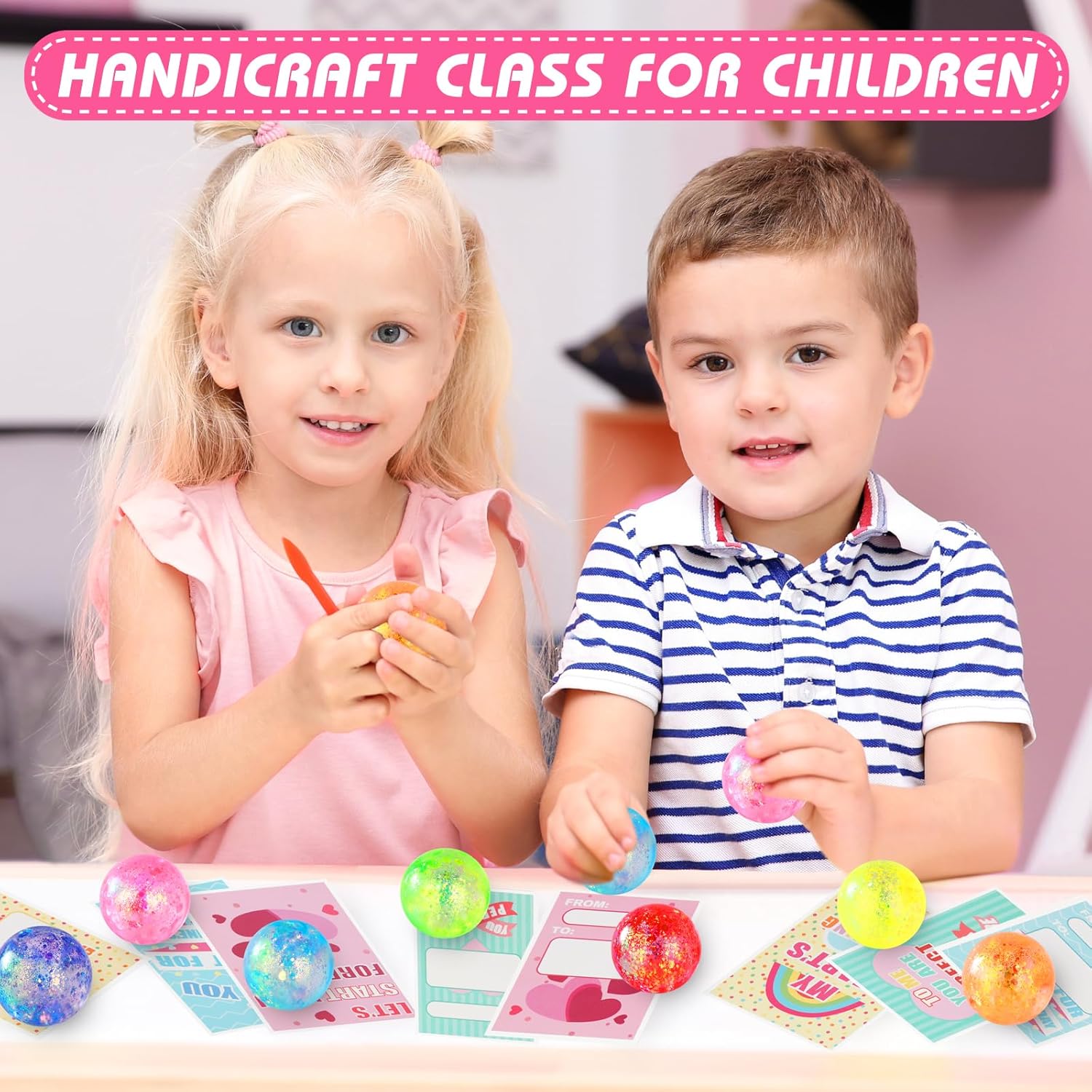 28 Pack Stress Balls for Kids, Fidget Stress Balls Relief Toys Squeeze Balls, School Prize Gift Exchange Squeeze Relief Balls Fidget Stretchy Toys for Boys Girl Party Favors Supplies