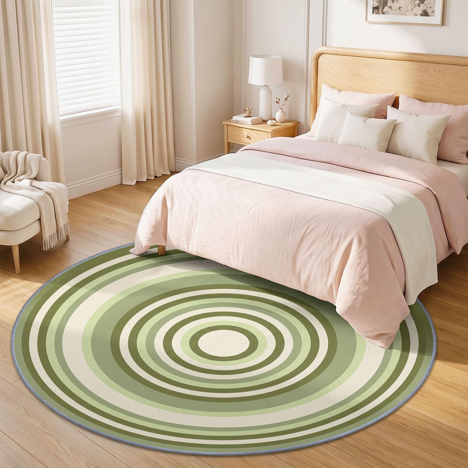 Mittelalterlich Geometrisch Teppich Rund Wohnzimmer rutschfest Kurzflor