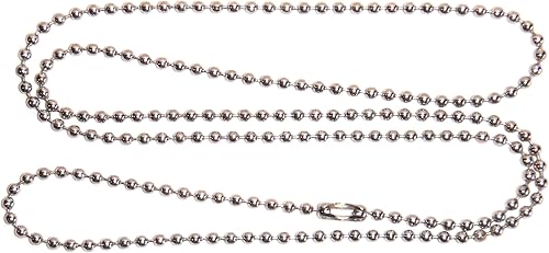 Army Universe Collares de cadena de bolas de 24 pulgadas – Cadenas de etiqueta de perro de estilo militar de 0.094 in (paquete de 10), Acero