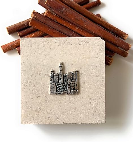 Miniatura 3 de Piedra original de Jerusalén, regalo de Tierra Santa, sello hebreo de Yerushalaim, estampado de metal de la ciudad antigua, auténtico recuerdo de