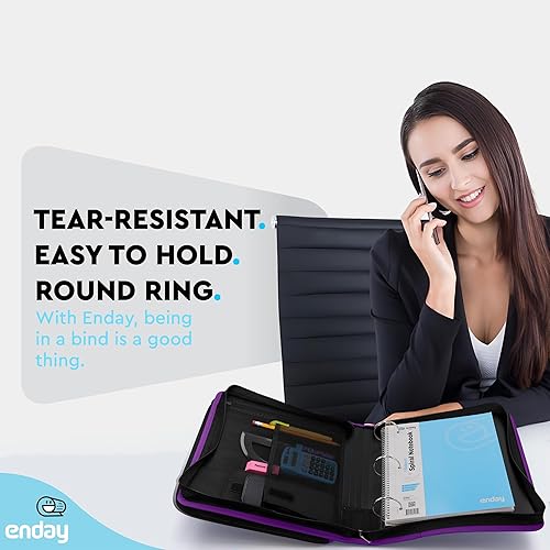 Miniatura 2 de Enday Carpeta con cremallera de 2 pulgadas, capacidad de 880 hojas, 5 bolsillos, carpeta de archivos expandible con asa duradera, organizador