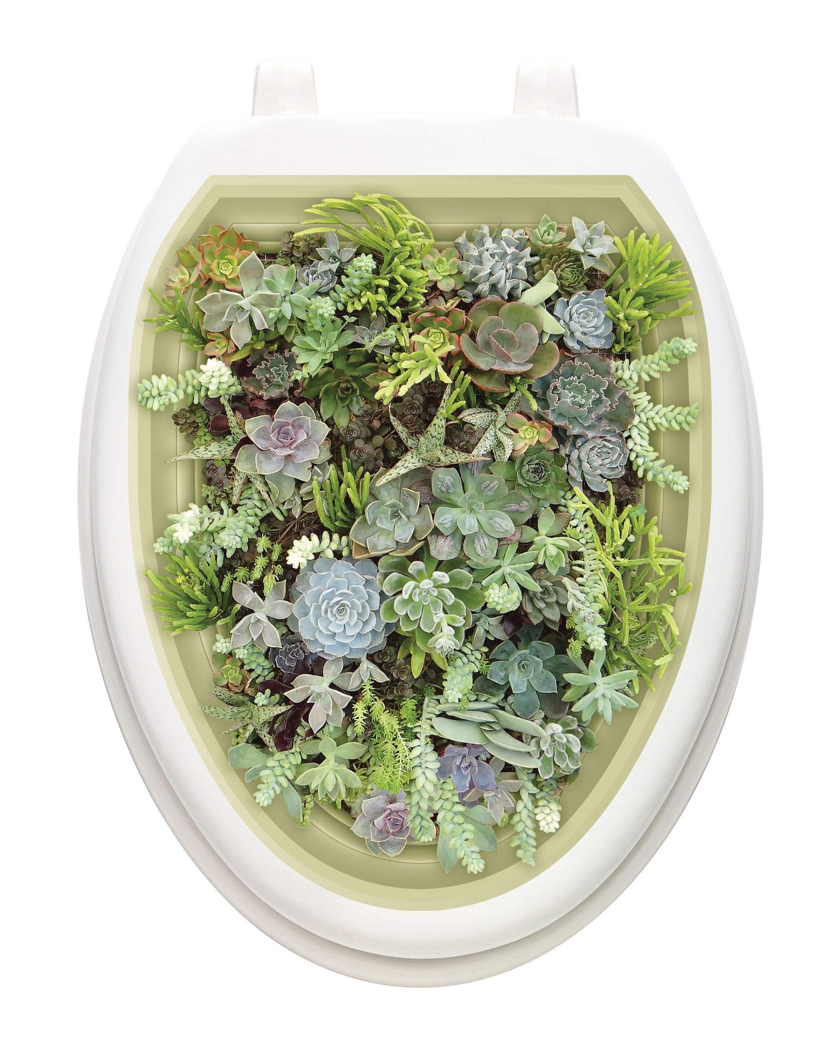 Toilet Tattoos Succulents Toilet Seat Decal, Elongated