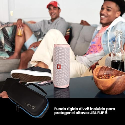 Miniatura 2 de JBL Flip 5 - Paquete de altavoces de plástico reciclados con Bluetooth impermeable con divvi. Funda protectora rígida - Azul (Eco Edition)