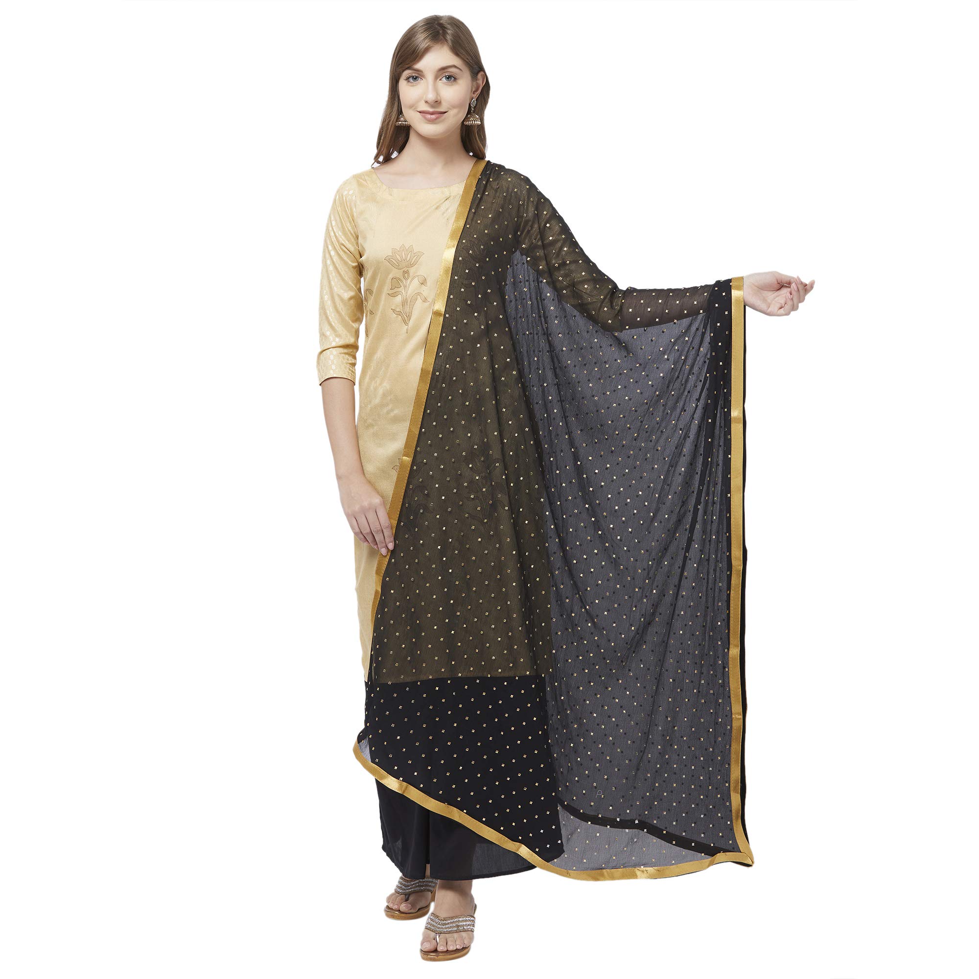 dupatta bazaar Woman's Embellished Chiffon Dupatta.-picture-16