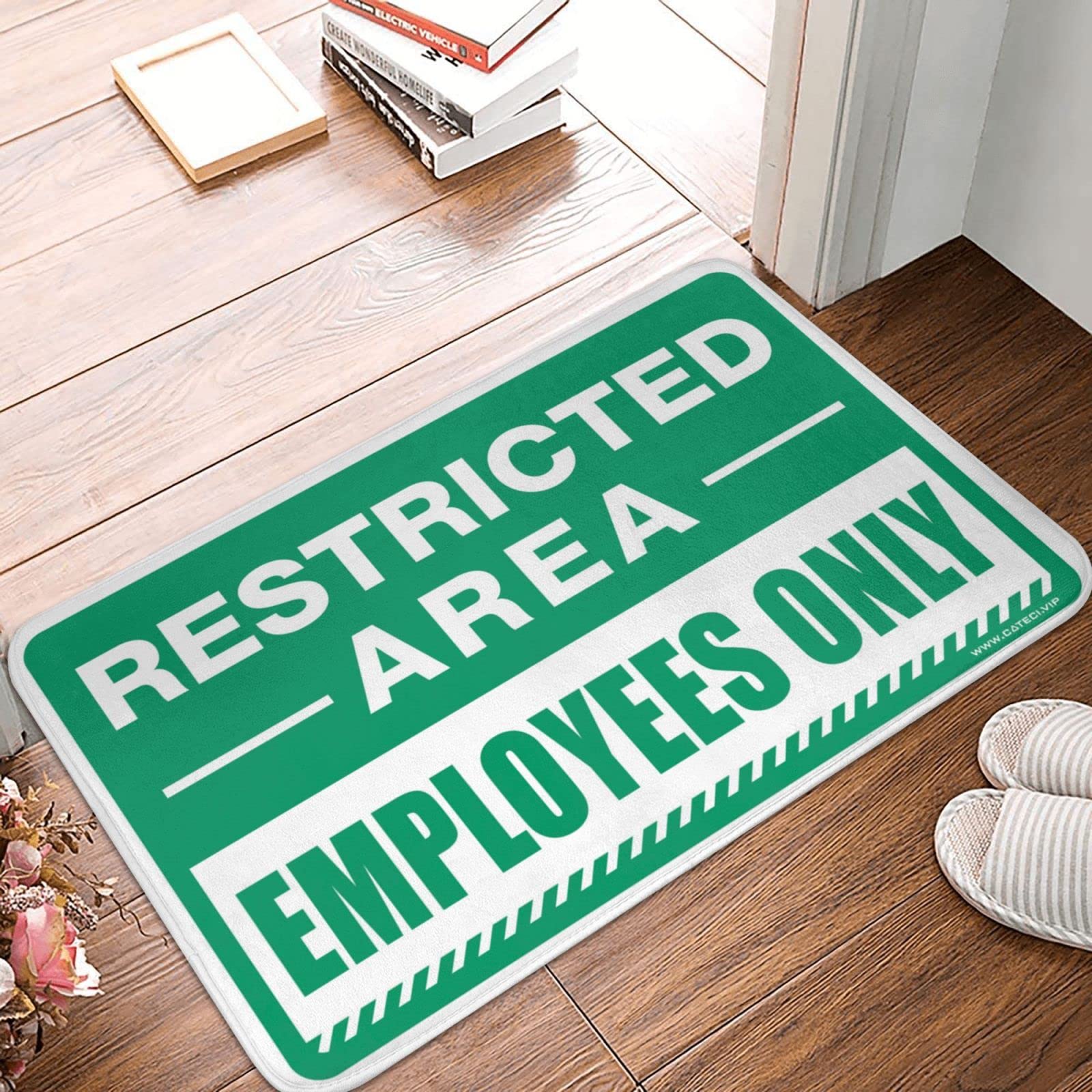 Tapis de porte extérieur d'automne Restricted Area 65x90 cm