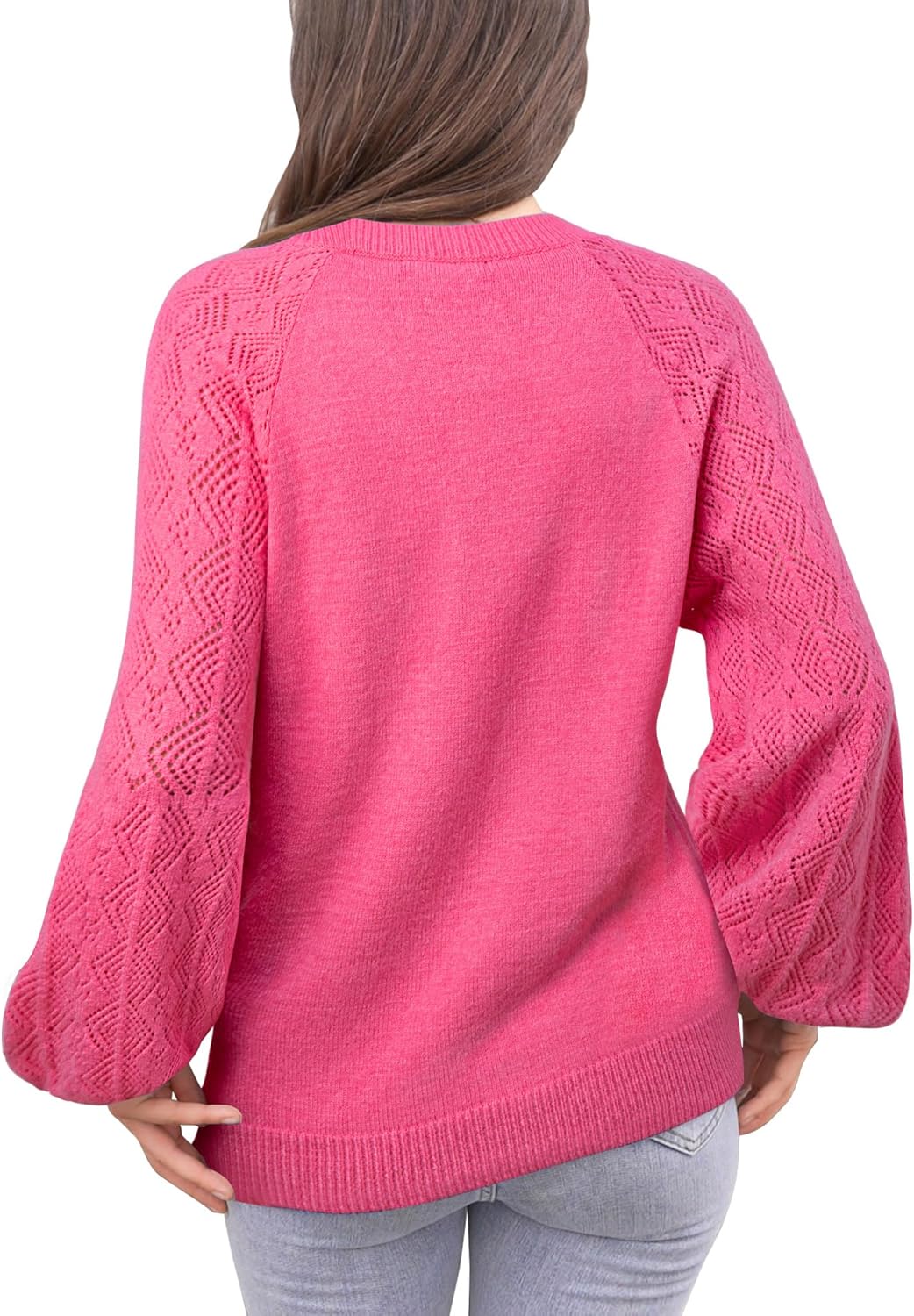 Messic Womens Pullover Sweaters 2025 Casual Long Sleeve V Neck Loose Knit Tops - Image 3