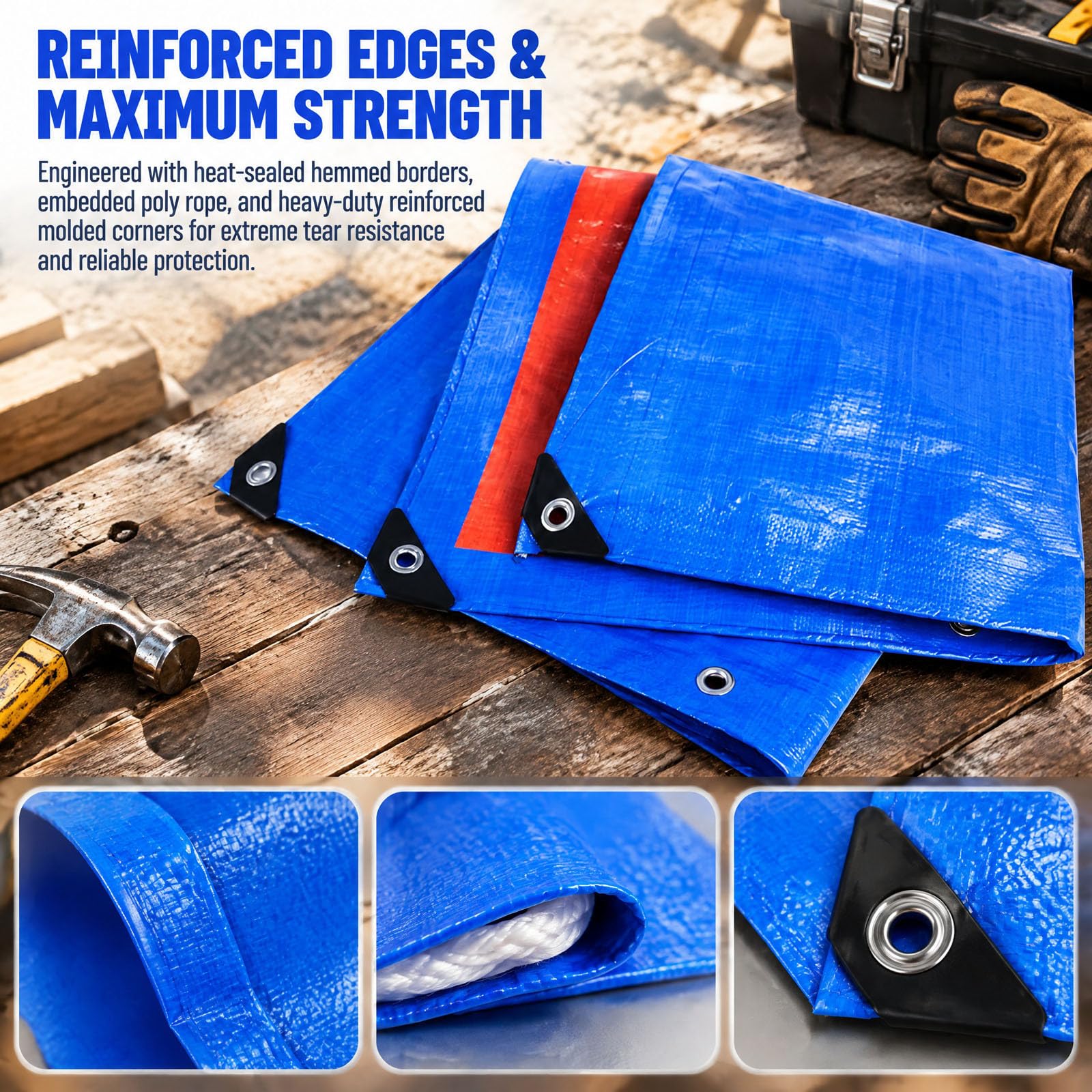 Lona Impermeable Exterior,Toldo Reforzado Resistente a Los Rayos UV Moho