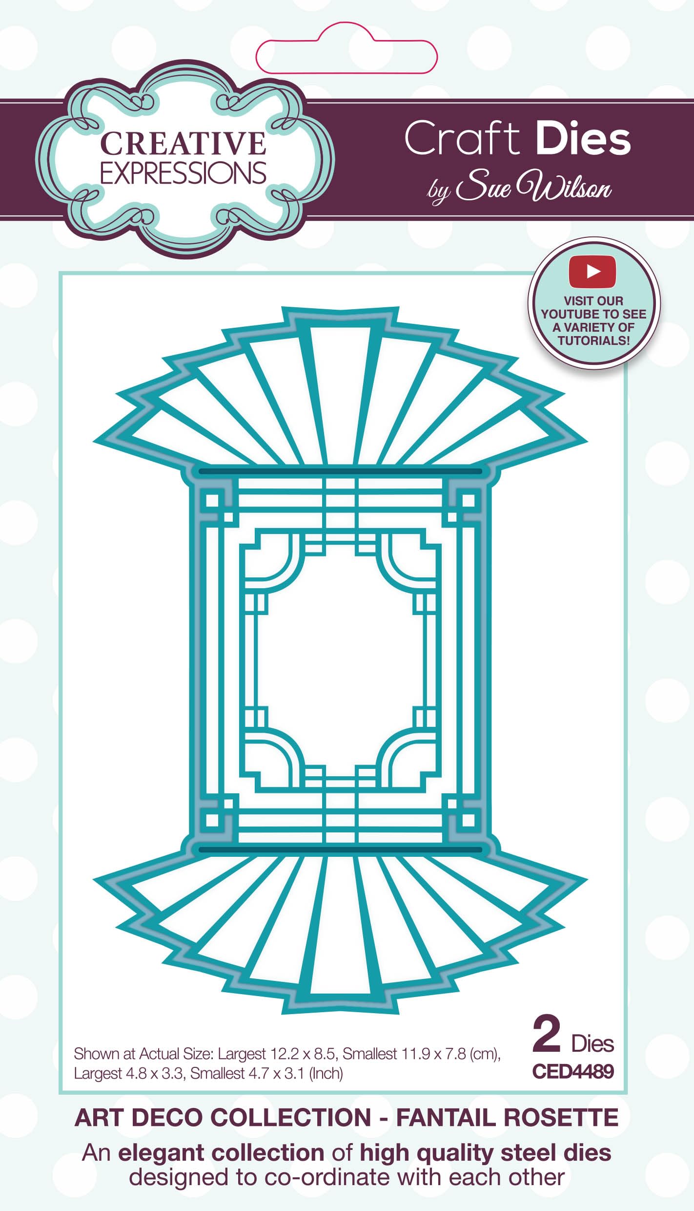 Creative Expressions Brown Sue Wilson Art Deco Fantail Rosette Craft Die, 4.8 X 3.3 In