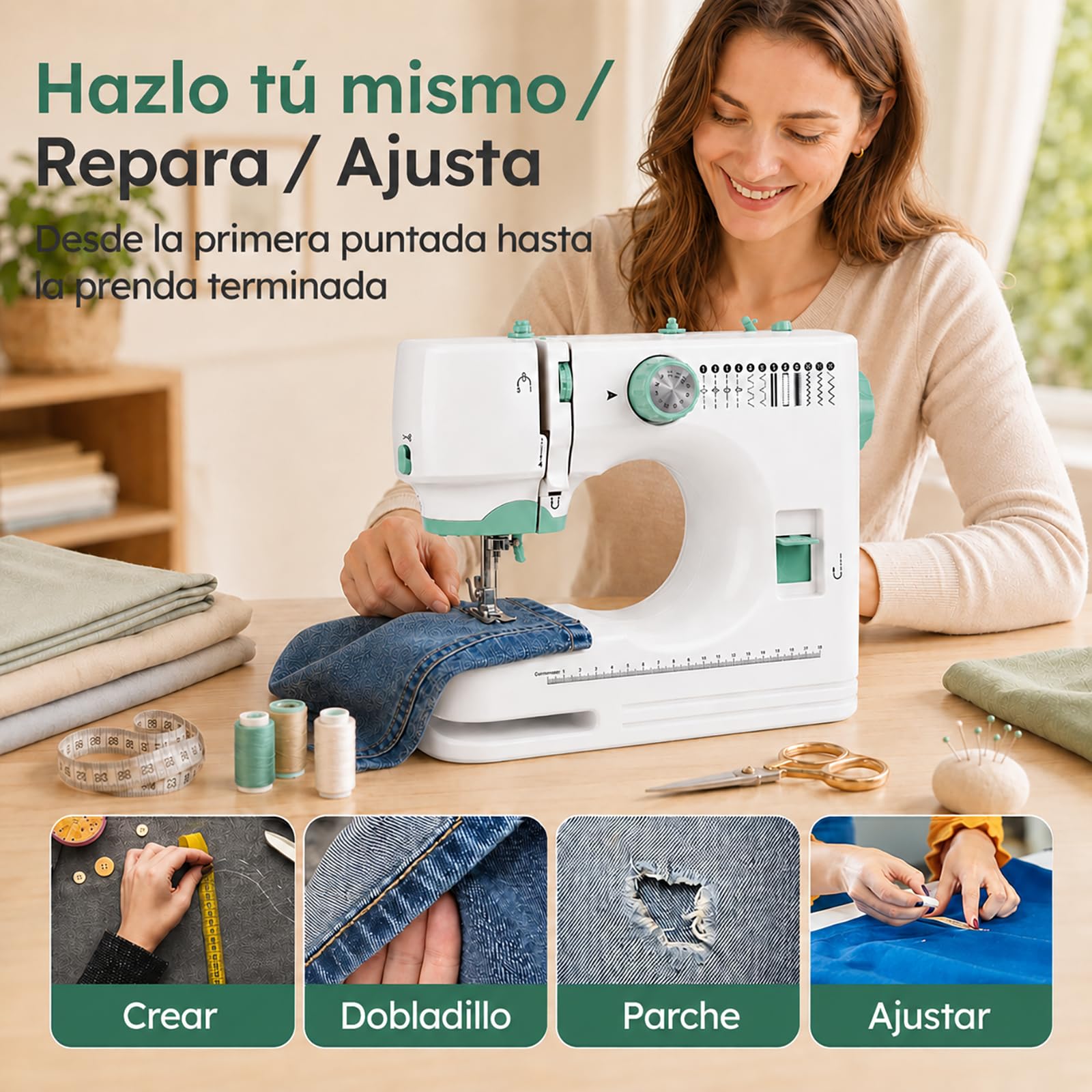 Maquina de Coser Principiante,Maquina de Costura con Mesa de Extensión
