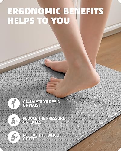 Miniatura 2 de Color&Geometry Alfombras de cocina, 2 unidades, tapetes antifatiga para suelo de cocina, antideslizante, tapete de espuma viscoelástica impermeable