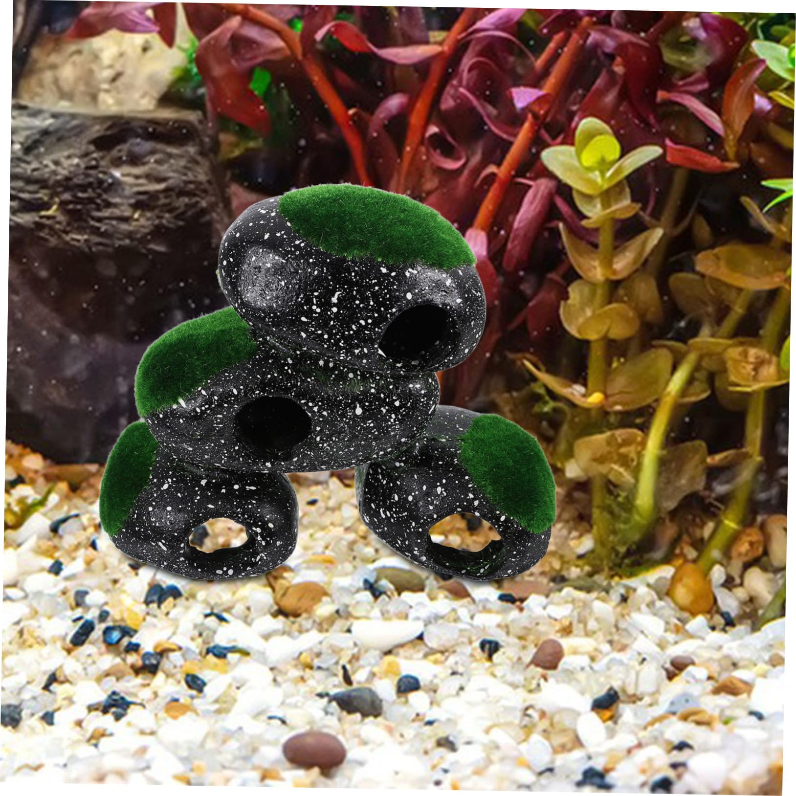 BESPORTBLE 3 Piezas De Decoración Única para Pecera Caja De Cría De Peces para Acuario Cueva Subacuática Resistente para Peces Adorno De Piedra Natural Seguro para Pecera.