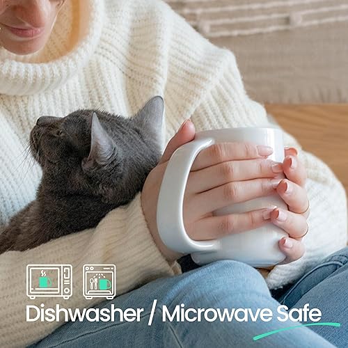 Miniatura 4 de CURVD 12oz Coffee Mug Ergonomic Design for Easy Grip, DishwasherMicrowave Safe, White Ceramic