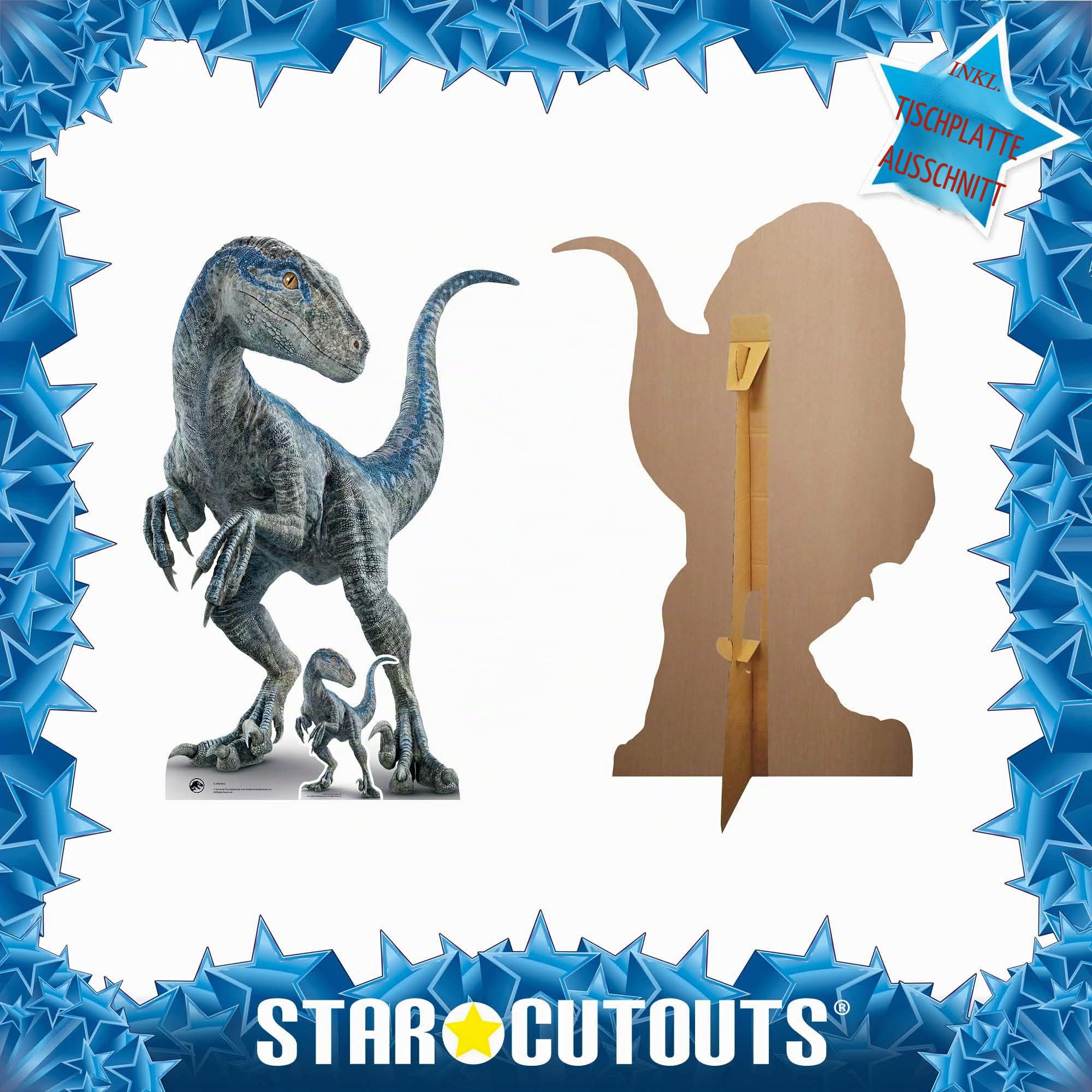 Star Cutouts SC4080 Raptor Jurassic World Dominion Karton-Ausschnitt in Lebensgröße mit Mini-Ausschnitt