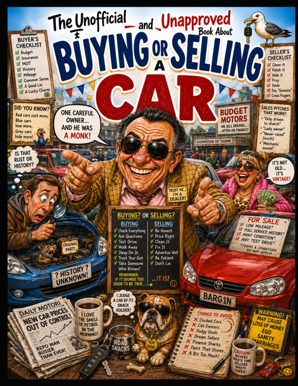 UNOFFICIAL AND UNAPPROVED BOOK ABOUT BUYING OR SELLING A CAR: The Hilarious Survival Guide to Buying, Selling, Haggling and Avoiding Costly Mistakes
