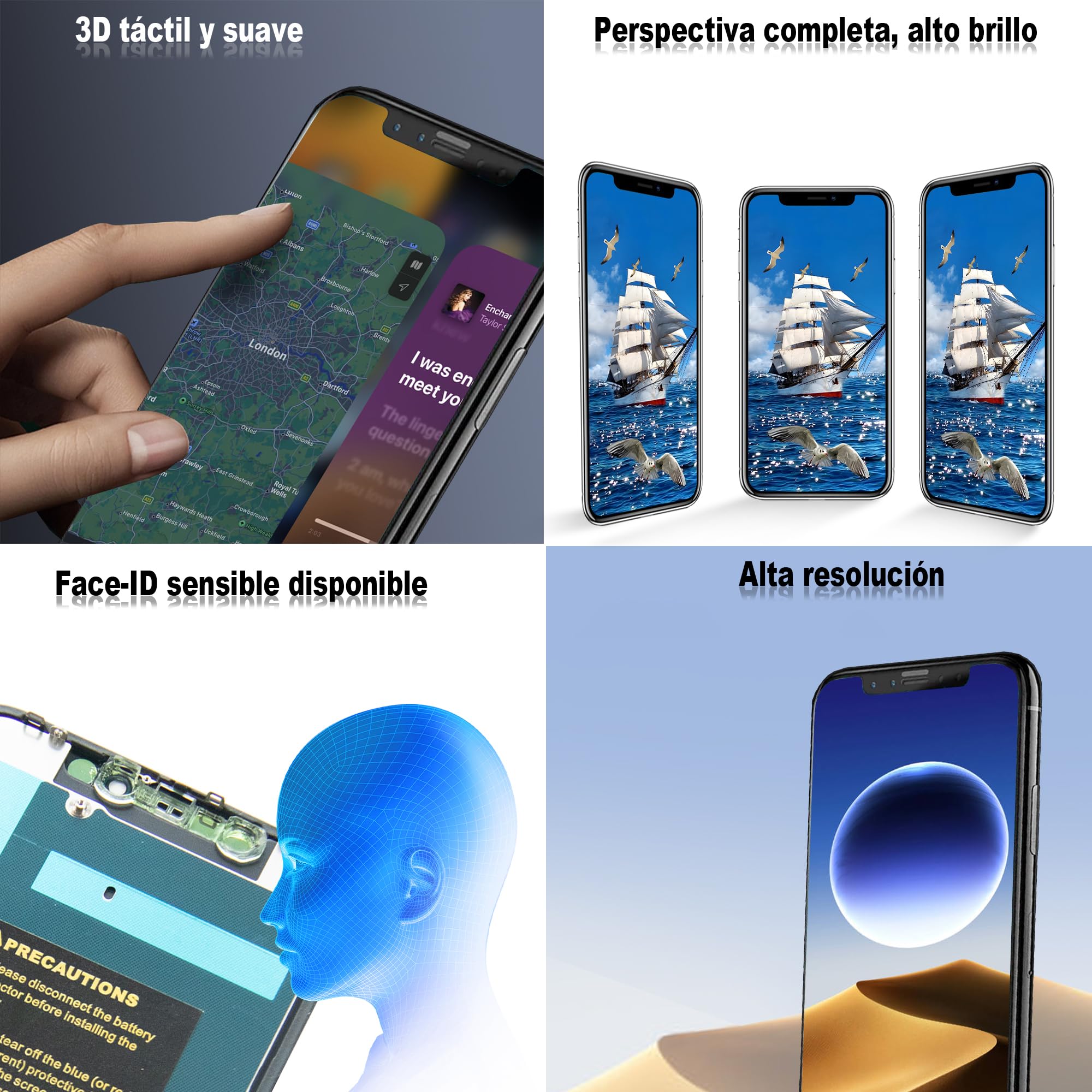 para iPhone 12/12 Pro Sustitución de la Pantalla LCD 6,1 Pulgadas Conjunto digitalizador de Pantalla Pantalla táctil,con Herramienta de reparación del Conjunto del Bastidor