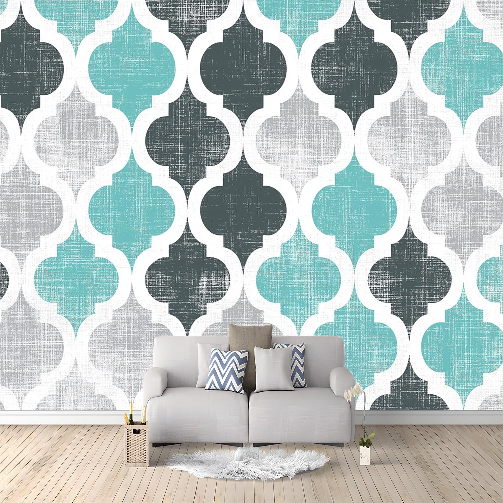 Tapeta geometryczna tekstura kafelka 250 x 175 cm zdjęcie plakat mural tapeta, DIY, sztuka ścienna mural tapety, do salonu sypialni przedszkola tło telewizora wystrój domu