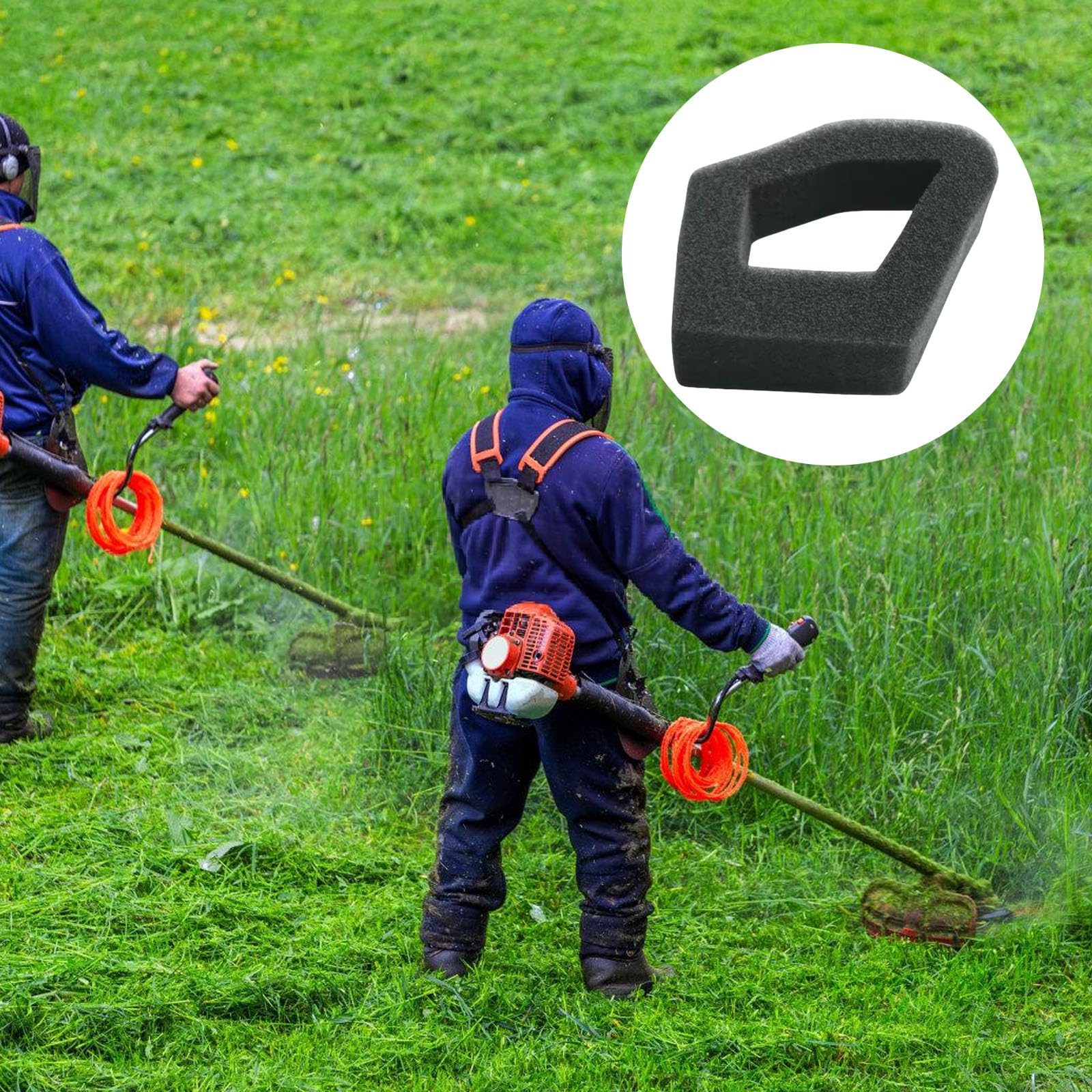 Inserto per filtro dell'aria riutilizzabile in schiuma di poliuretano robusta per motori GX35 Struttura dei flussi d'aria ottimizzati Resistente ai raggi UV Spugna filtro aria leggera