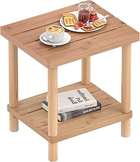 Outdoor Side Table, 2-Tier Small Outdoor Table for Patio, Adirondack Sid...