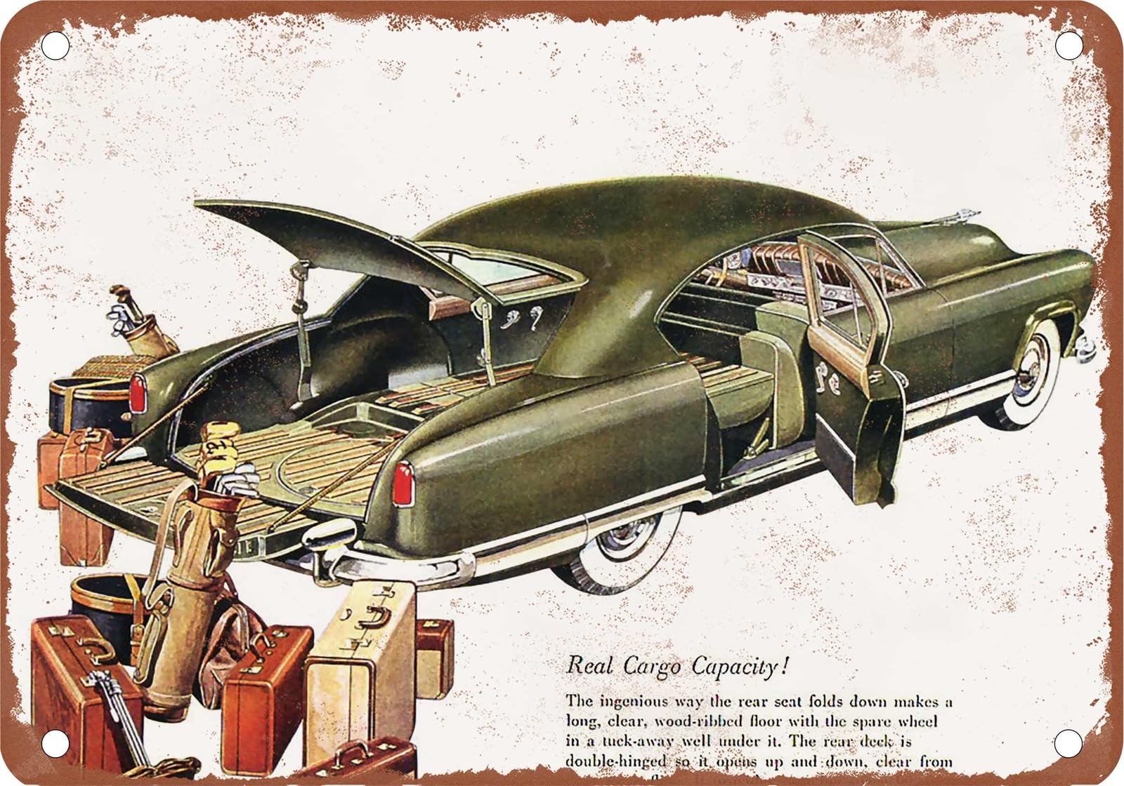 METAL SIGN - 1951 Kaiser Vintage Ad 01 - Old Retro Rusty Look home decor