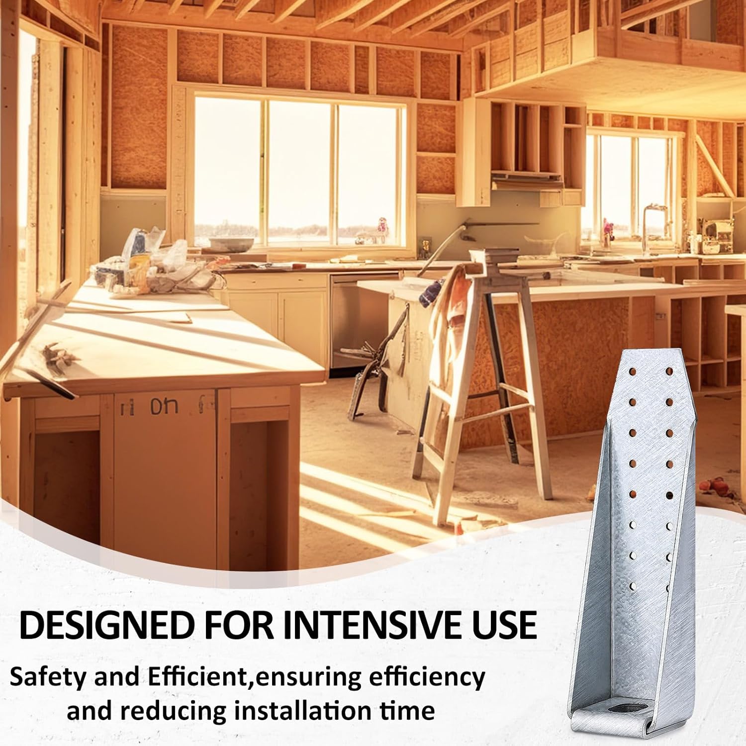 Tandefio 8 Pcs Holdown Attachment Duty Bolted Holdown Heavy Duty Brackets with Hot Dipped Aluminum Alloy Bolted for Fixing Anchor