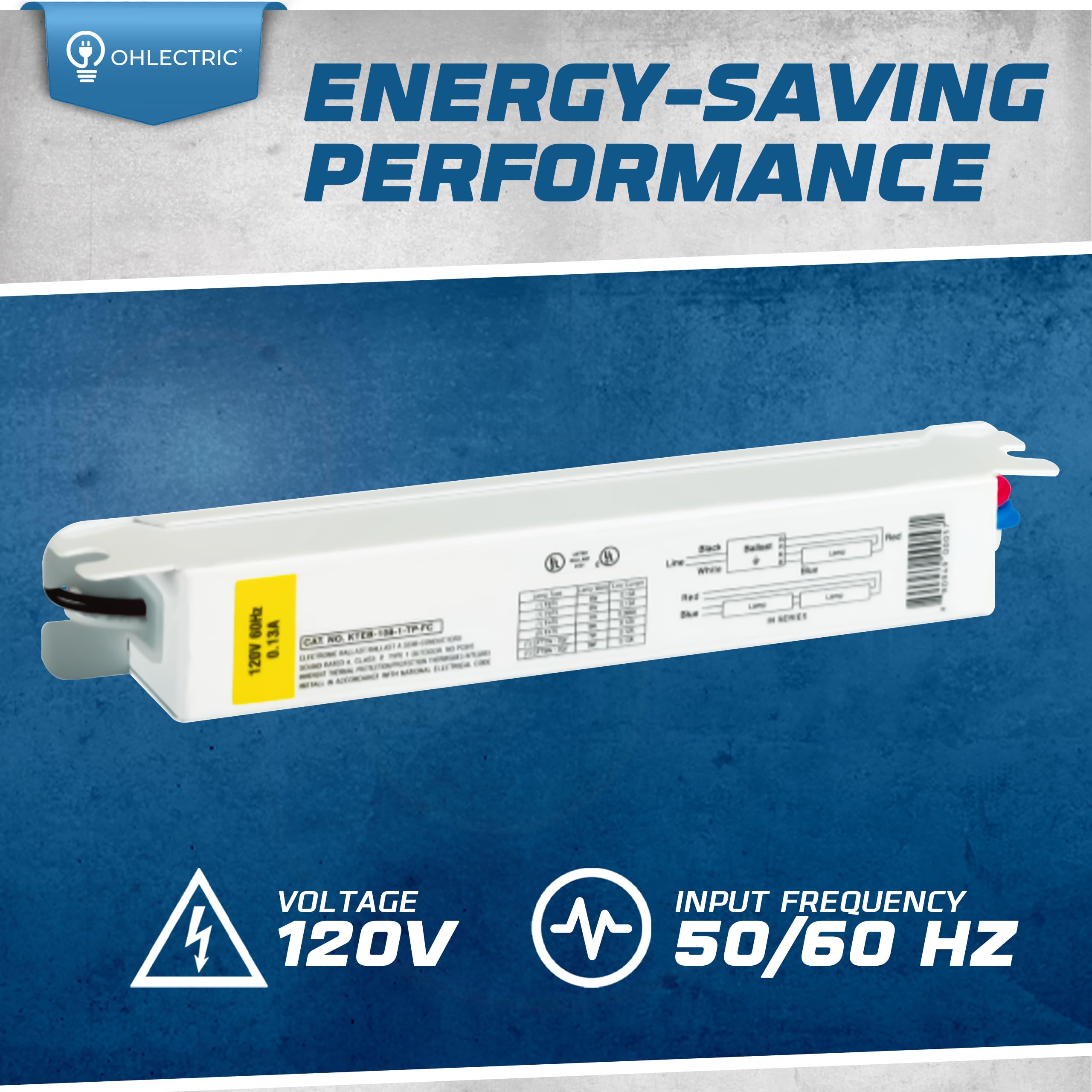 OHLECTRIC Replacement for Keystone KTEB-108-1-TP-FC-MB 1 Lamp T5 Electronic Fluorescent Ballast - Normal Power Factor with Rapid Start Operation - Finger Case with Mounting Bracket | UL-Approved