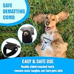 Dog Grooming Brush Shedding Kit - Dog Brush for Long Haired Dogs Short Haired Dogs, Dematting Comb for Dogs, Cat Hair Brush, Shedding and Flea Comb Kit Blue