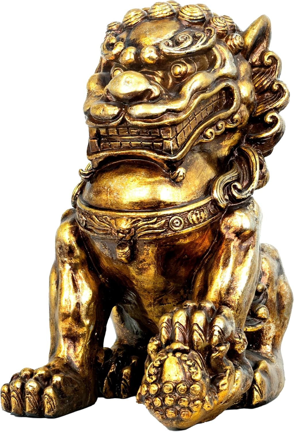 ZOEJADE 21" H Large Resin Guardian Lion Sculpture Chinese Feng Shui Home Outdoor Decor Asian Lion Figurine for Entrance Yard Gifts Wealth Prosperity Female Foo Fu Dogs Statues