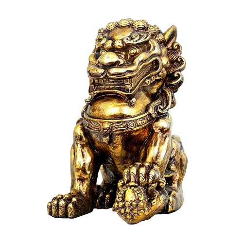 ZOEJADE 21" H Large Resin Guardian Lion Sculpture Chinese Feng