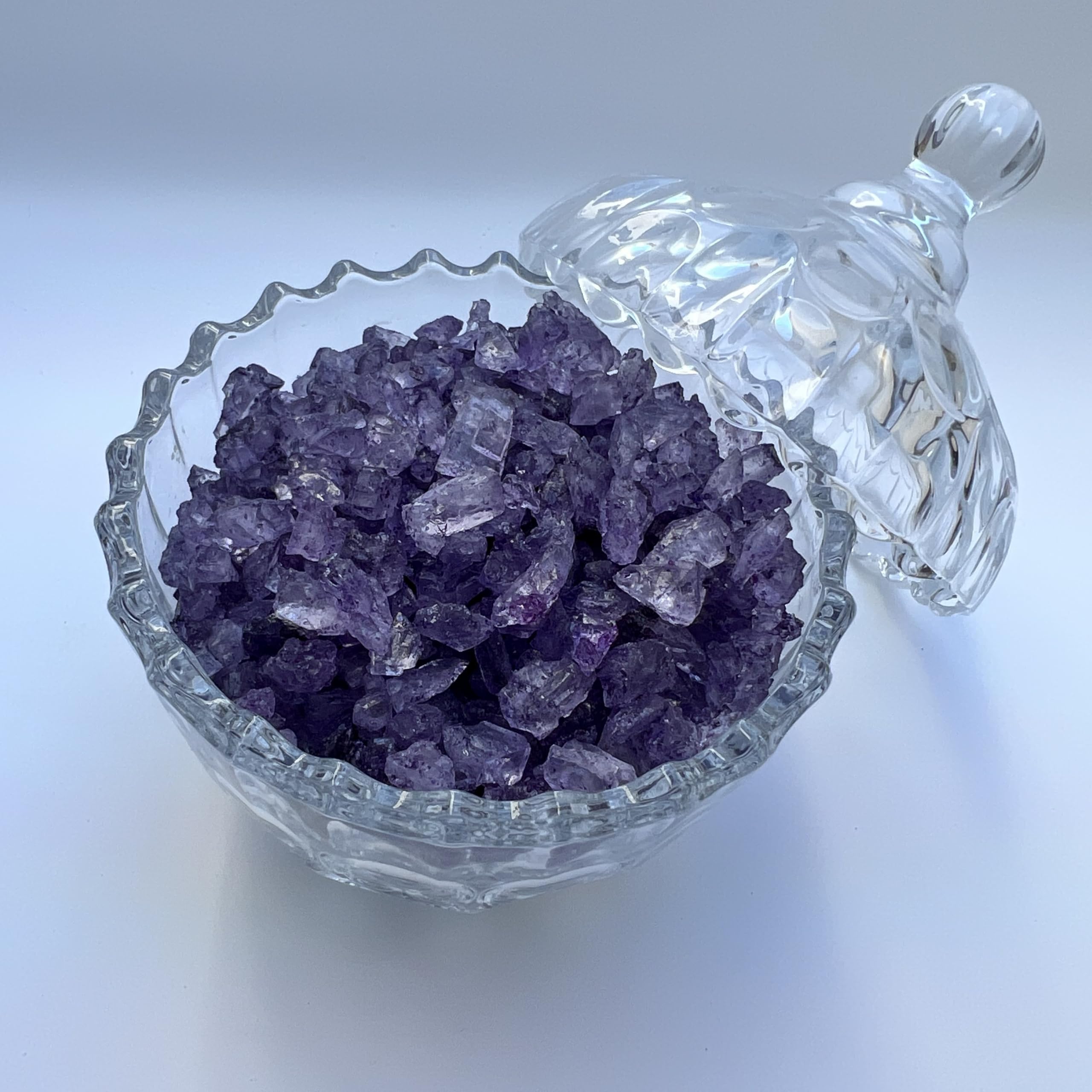 SweetGlob Old Fashioned Medium Rock Sugar Candy Gems, Lump Sugar Rock Crystals (1 Pound, Purple Grape)