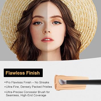 Start Makers Foundation Brush Set, Soft Dense Synthetic Kabuki Foundation Brushes & Concealer Brush for Liquid, Cream, Powder, 2PCS Vegan Make Up Brush Flawless Makeup Application