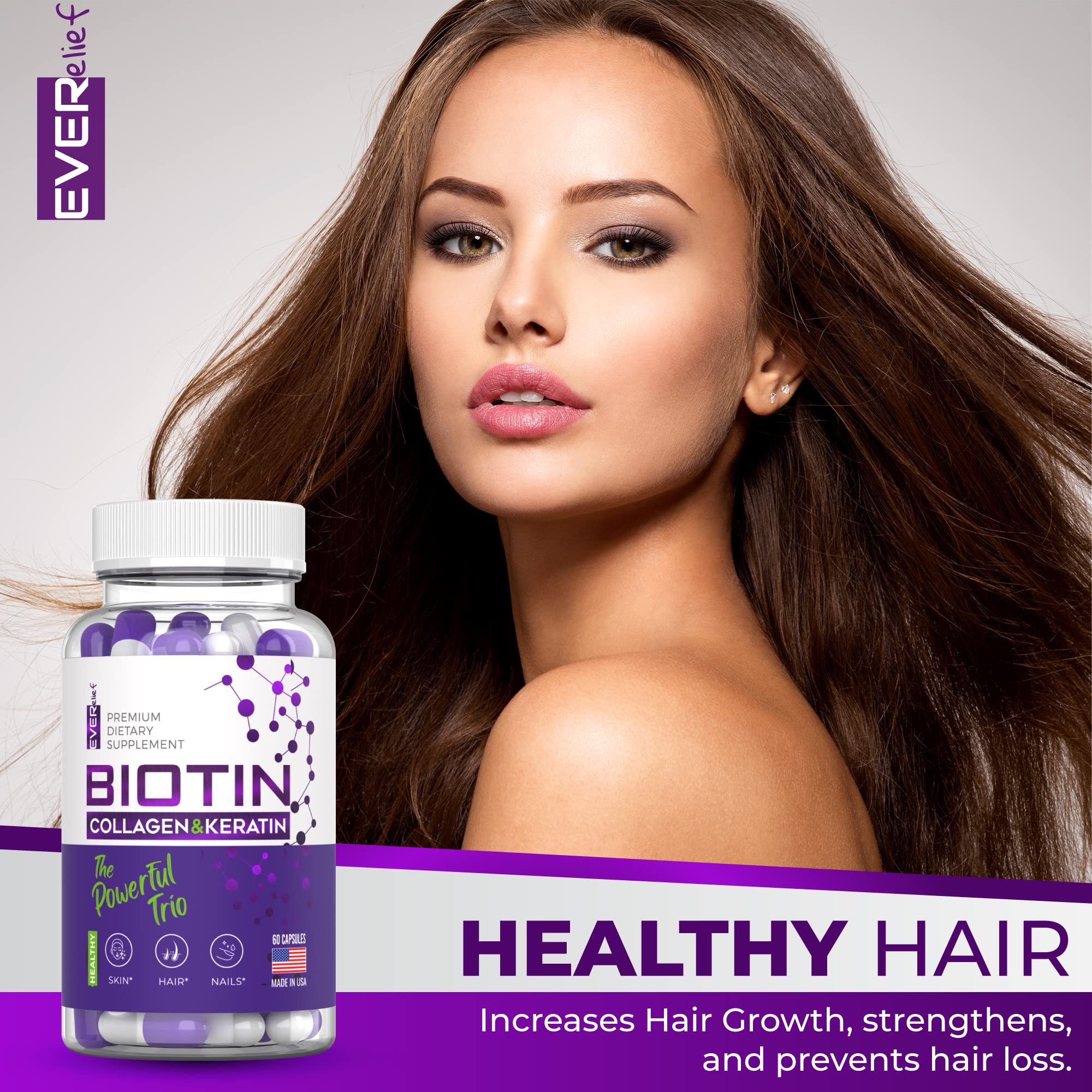 Buy Biotin Collagen & Keratin Pills Best Biotin for Hair Growth Women
