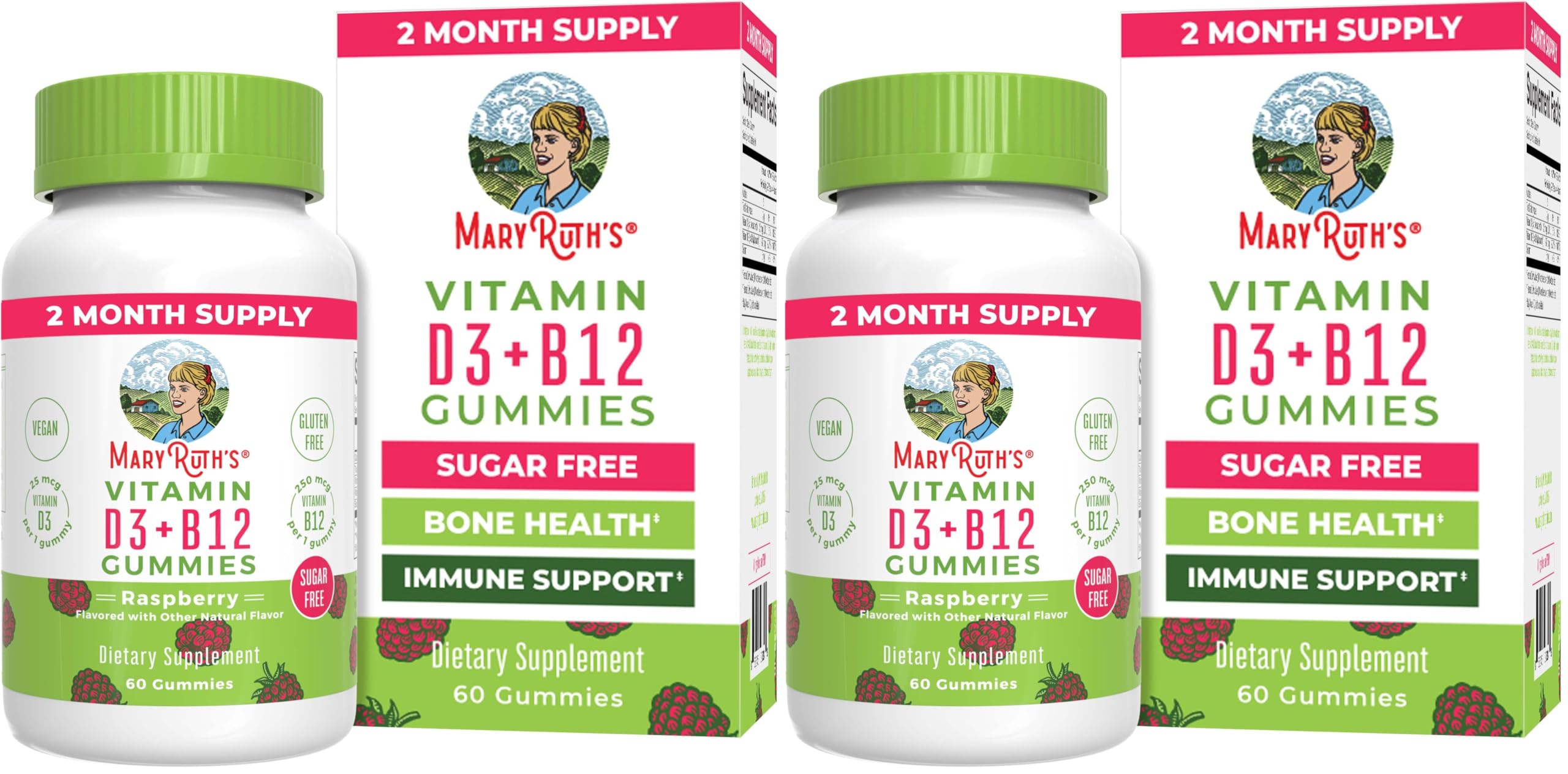 MARYRUTH'S Vitamin D3 + B12 Gummies for Ages 4+, Sugar Free, 60 Servings — Amazon image 10
