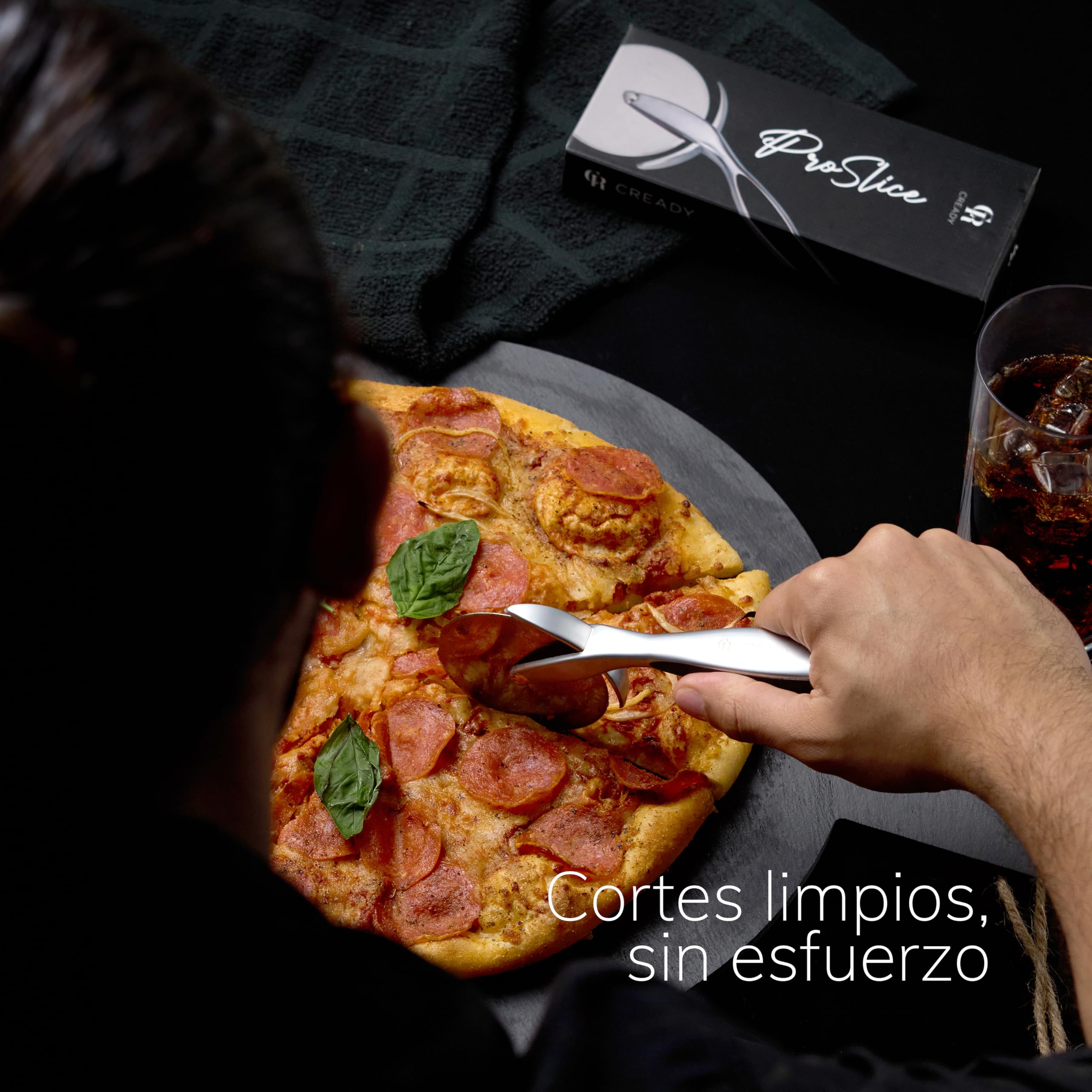 Cready Proslice | Cortador de Pizza Premium | Corta Pizza Profesional de Acero Inoxidable | Cortapizzas con Mango Anti-Deslizante | Pizza Cutter | Cortador Pizza de Máximo Rendimiento
