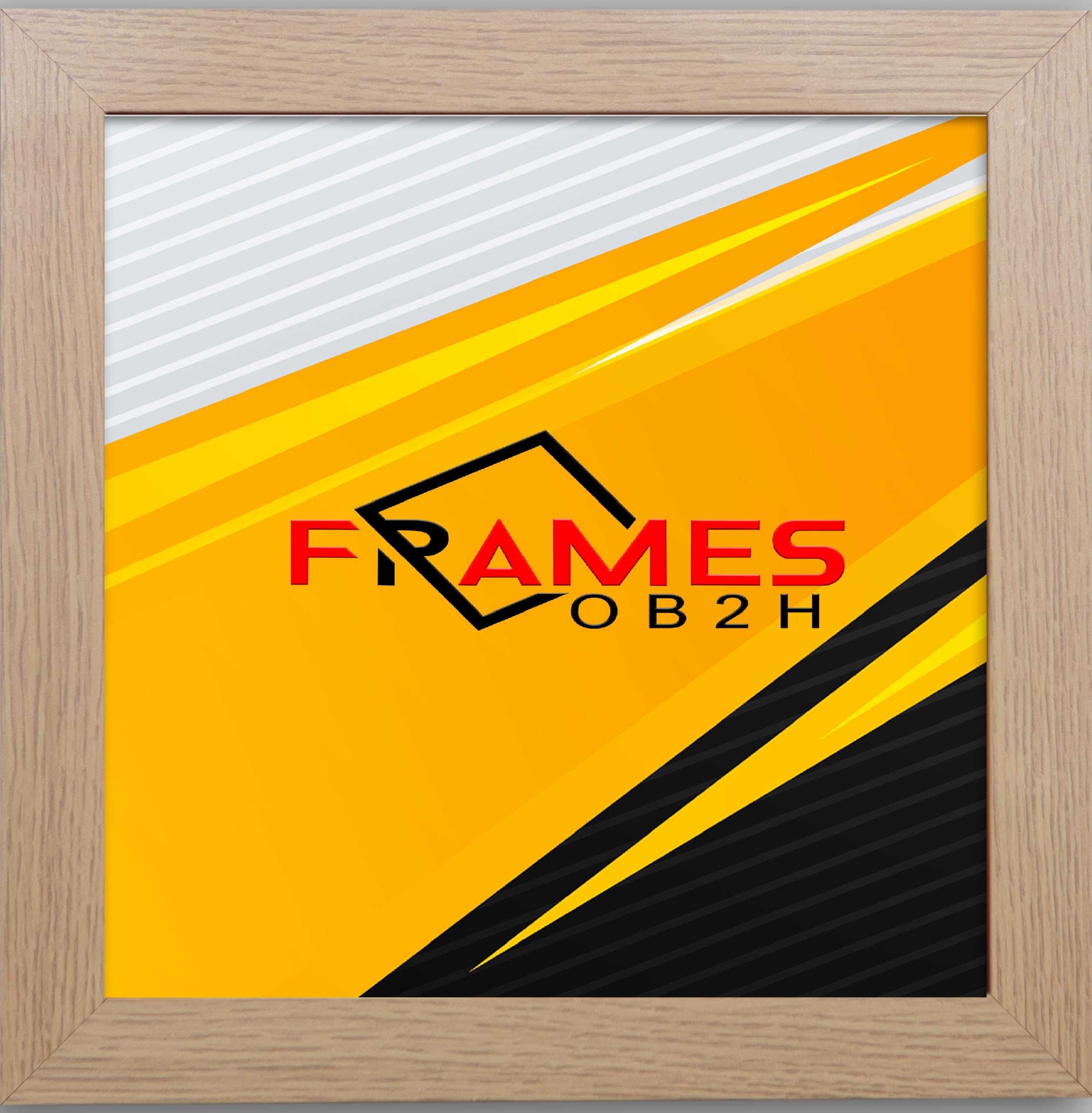 Ob2h Oak /White/Black, Square Picture Frame (Modern, 4X4 Inch)