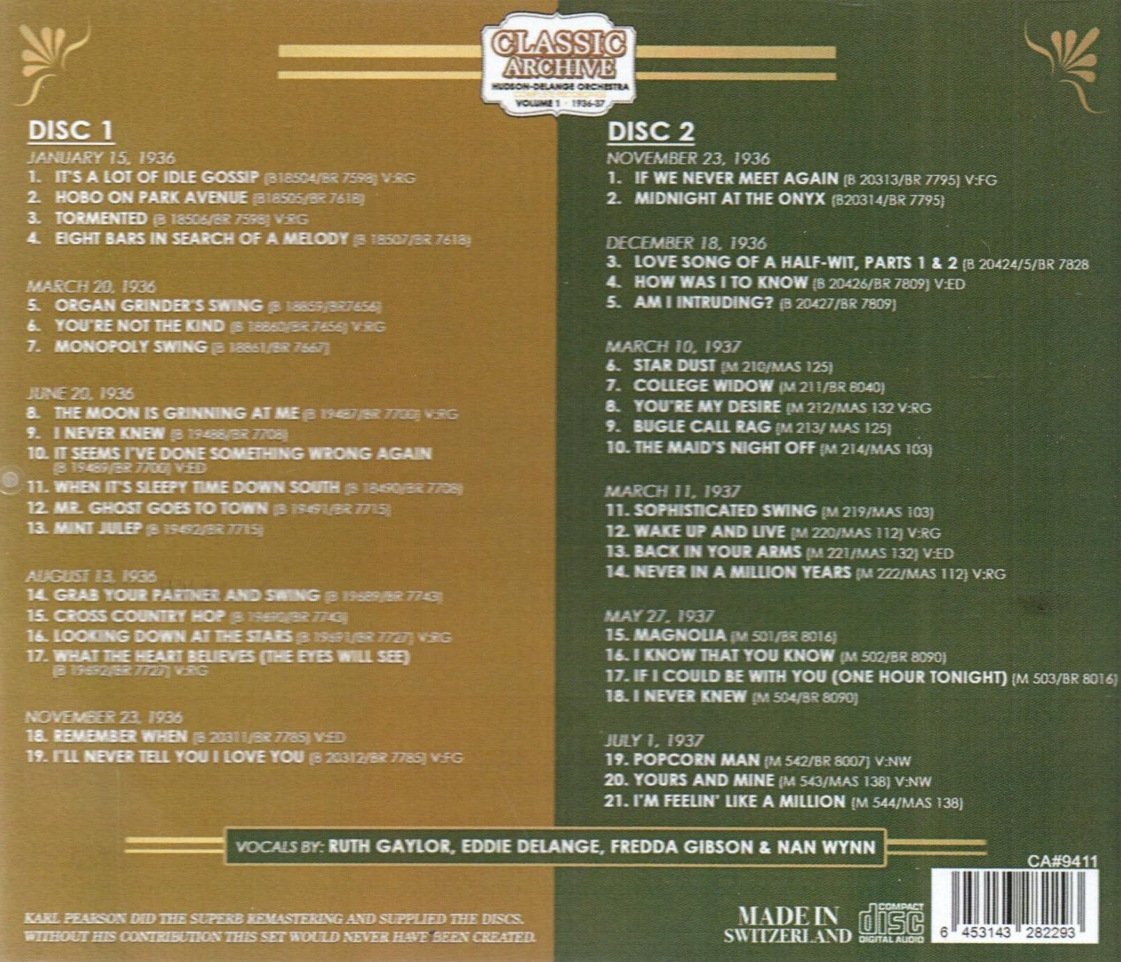 Complete Recordings, Vol. 1 1936-37