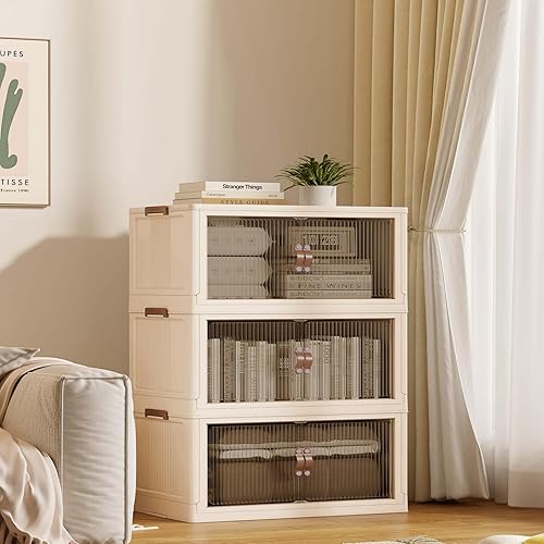 Contenedores de almacenamiento apilables de 83 galones 335 cuartos de galón con tapa, organizadores de armario y almacenamiento, caja de