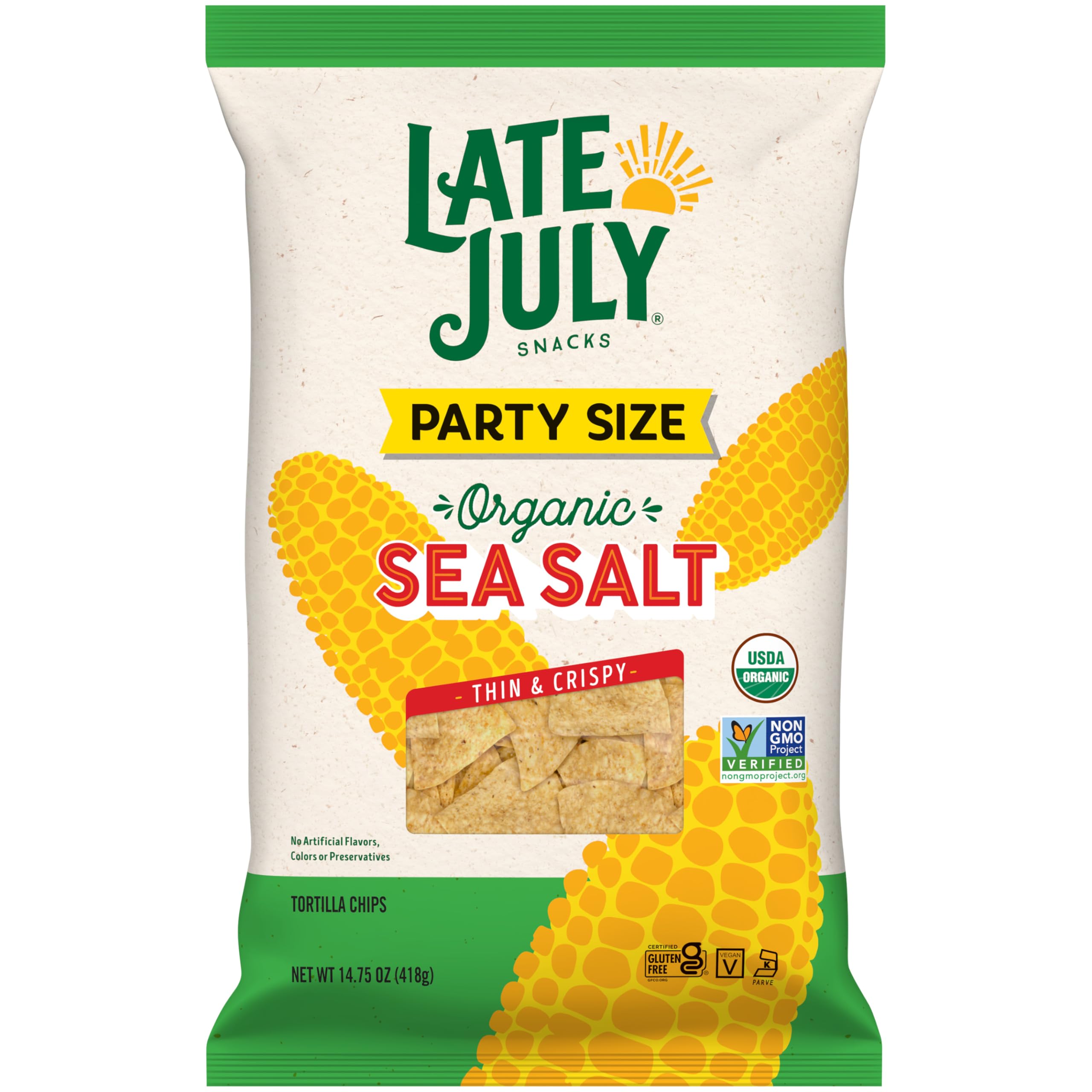 Late July Sea Salt Organic Tortilla Chips, 14.75 Oz Bag