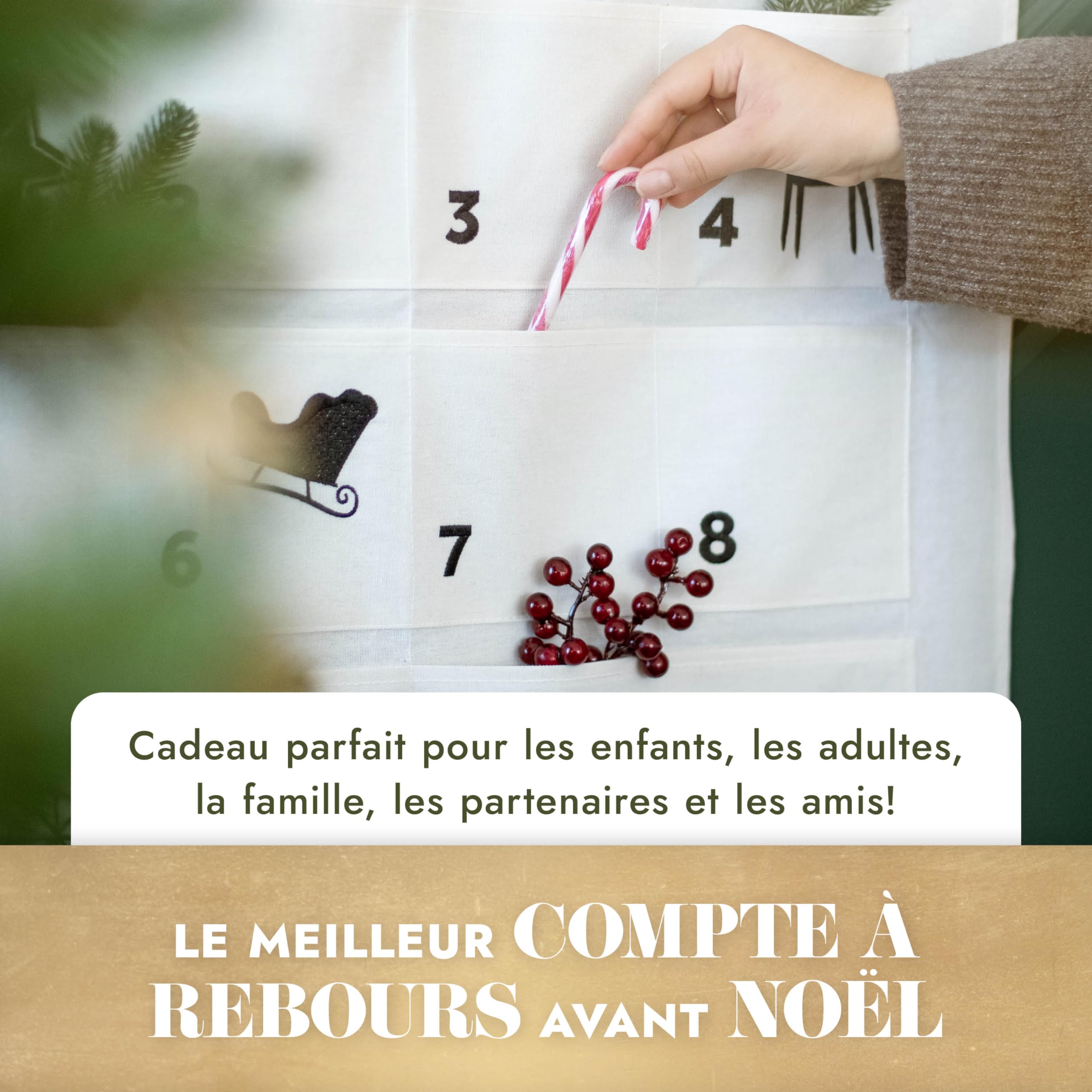 Calendrier Avent A Remplir Calendrier De L'Avent à Remplir 2024 - 24 Poches Tissu DIY Noël Enfant Adulte Calendrier De L'avent 2024 Tissu