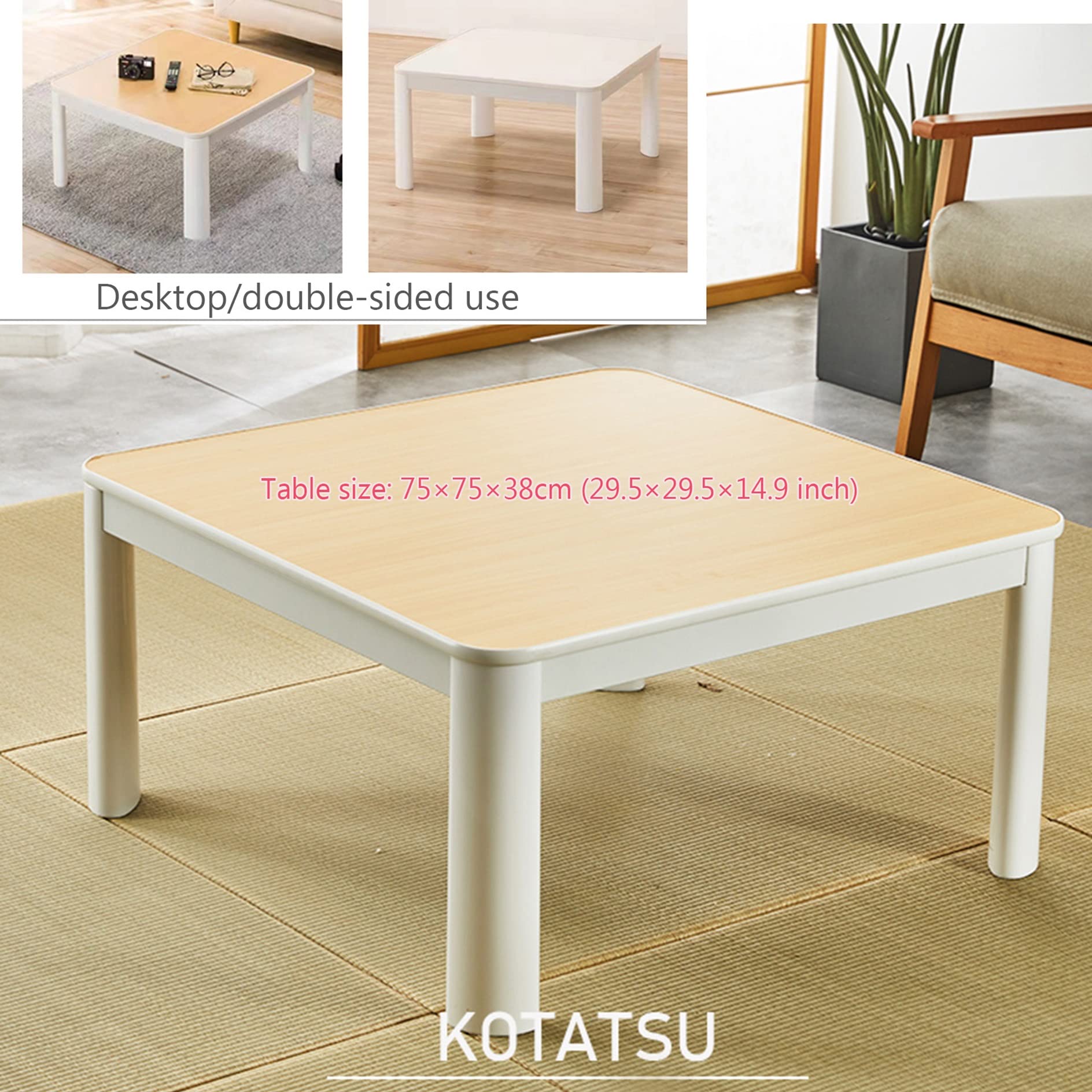 Kotatsu Tisch Heizung 4 Stück Set,mit Decke Teppich Heizung,Japanese Warm Table Tatami,Schreibtischheizung Kunststoff Gartentisch Balkontisch Niedrigen Tische,für Wohnzimmer ( Color : Gray1 , Size : 7