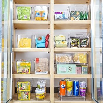 Albert Austin Fridge Organisers Set Of 8 Clear Storage Containers For Kitchen Cupboard Drawer Pantry BPA Free Stackable Fridge Storage Organiser With Handles Multi Use Transparent Storage Boxes
