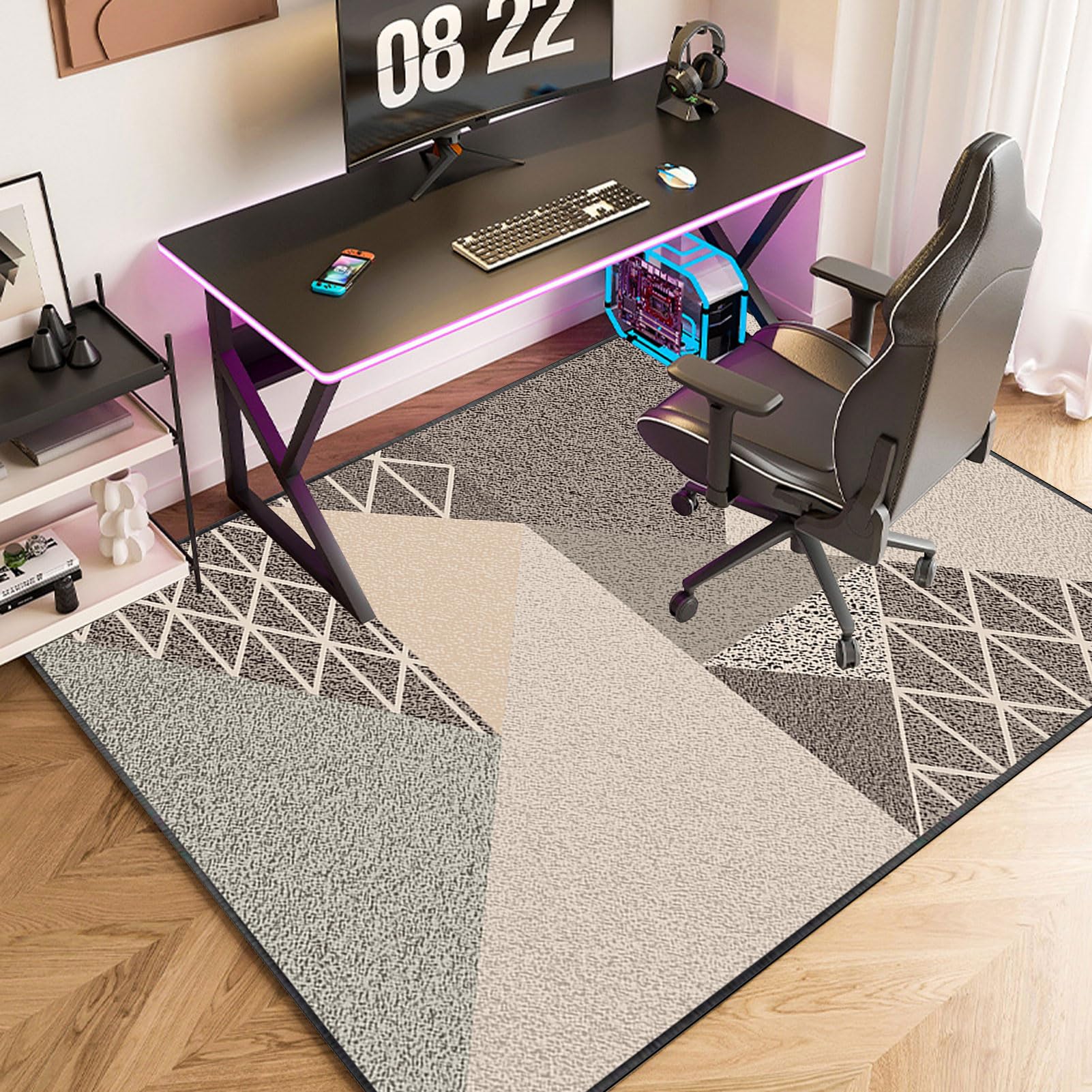 Gamingstoelmat voor vloerbedekking, 150 x 180 cm, bureaustoelmatten voor hardhouten vloeren, multifunctionele stoelbeschermer voor thuiskantoor, stoelmatten, beschermen vloeren mat tapijt